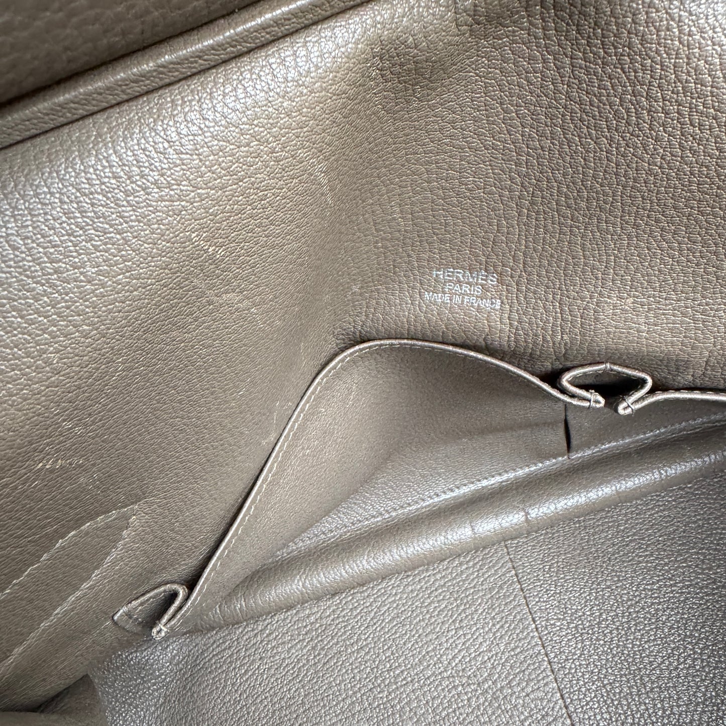 Hermès Jypsiere 34 Bicolor Pebbled Clemence Leather Crossbody