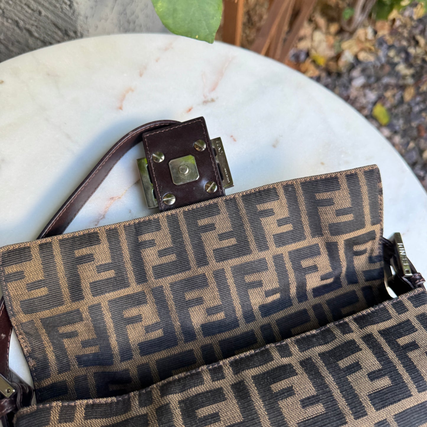 Fendi Vintage Zucca Baguette Shoulder Bag