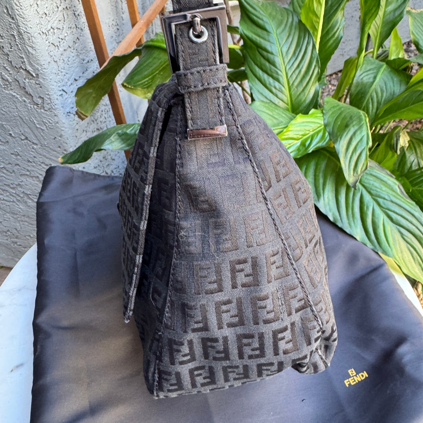 Fendi Vintage Mamma Monogram Baguette Shoulder Bag