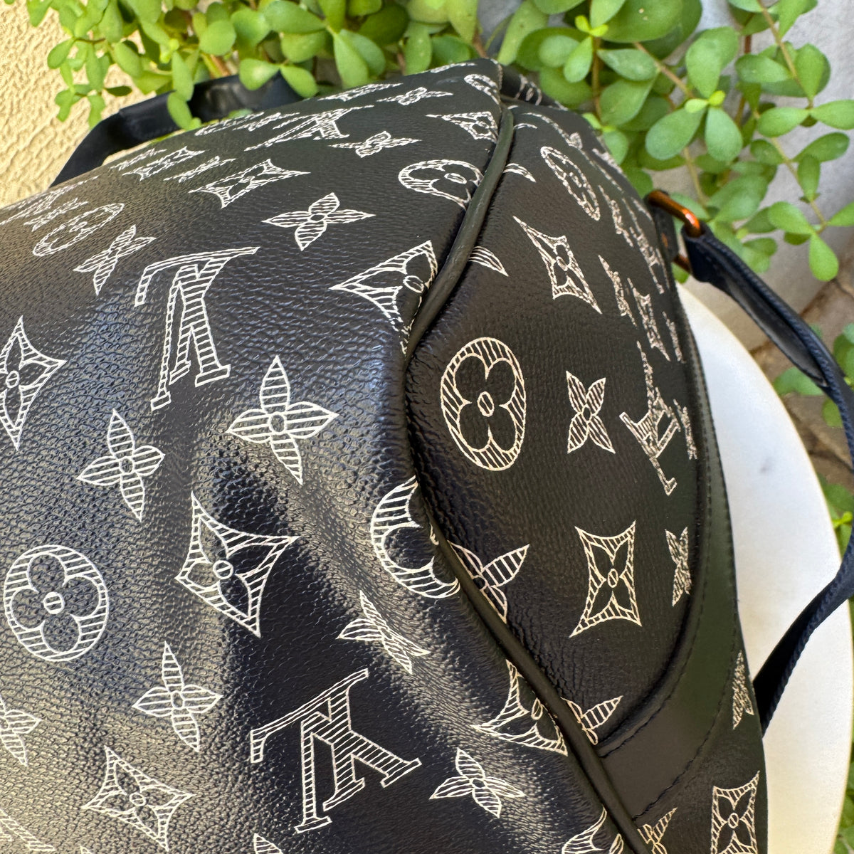 Louis Vuitton Monogram Ink Upside Down Speedy Bandouliere 40