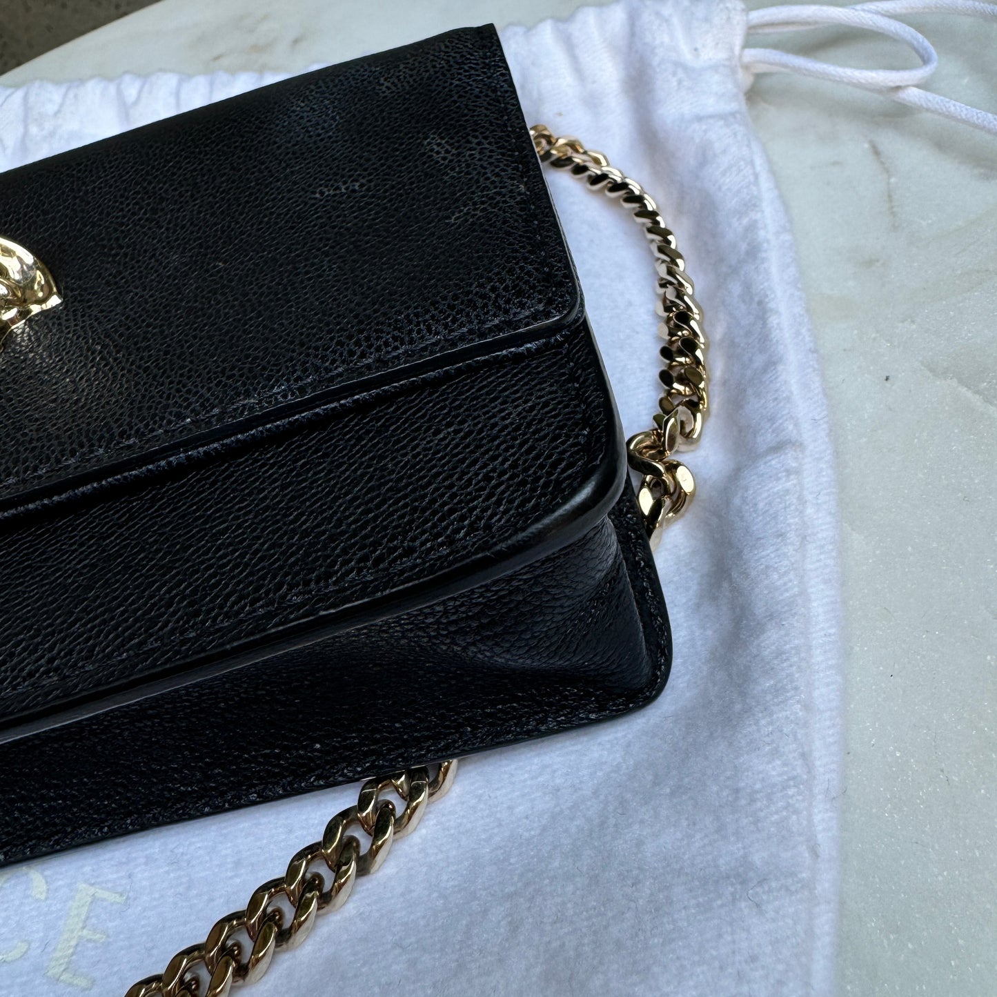 Versace Leather Medusa Chain Crossbody