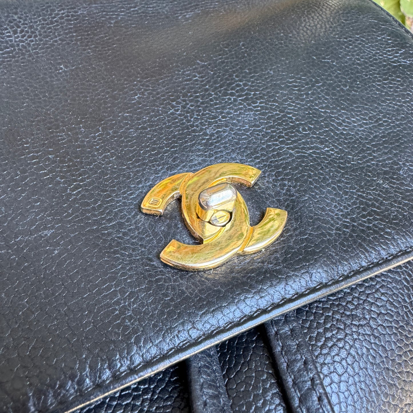 Chanel Vintage Triple Stitched CC Drawstring Flap Caviar Backpack