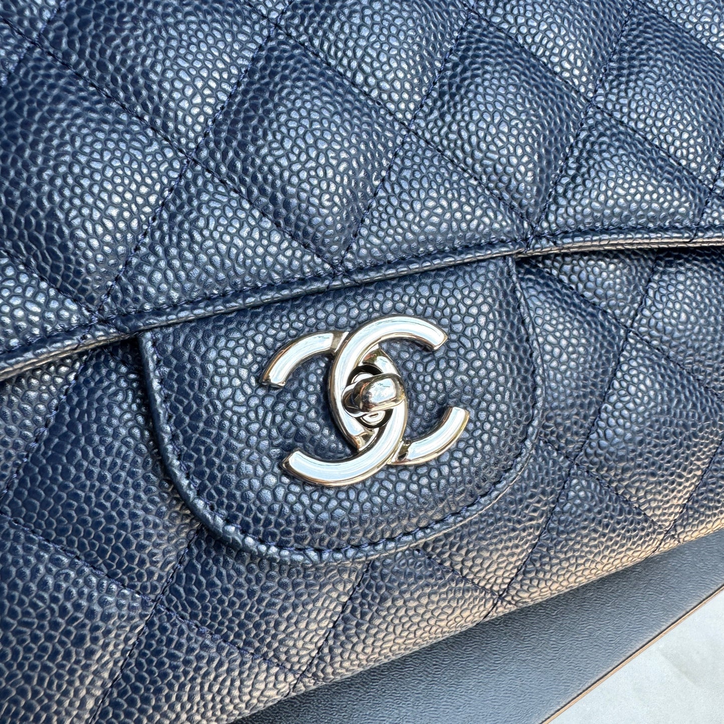 Chanel Jumbo Classic Single Flap Caviar Leather Shoulder Bag
