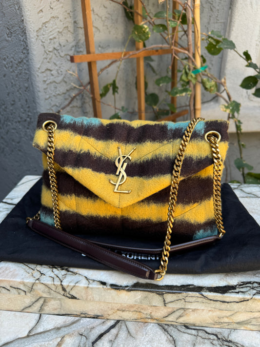 Saint Laurent Small LouLou Wool Tie Dye Puffer Crossbody