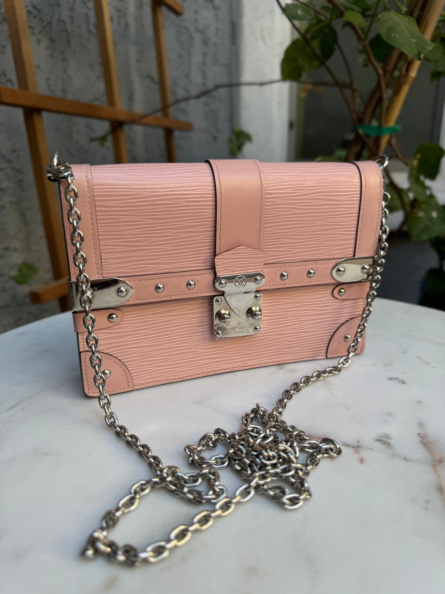 Louis Vuitton Epi Leather Trunk Chain Wallet on Chain Crossbody