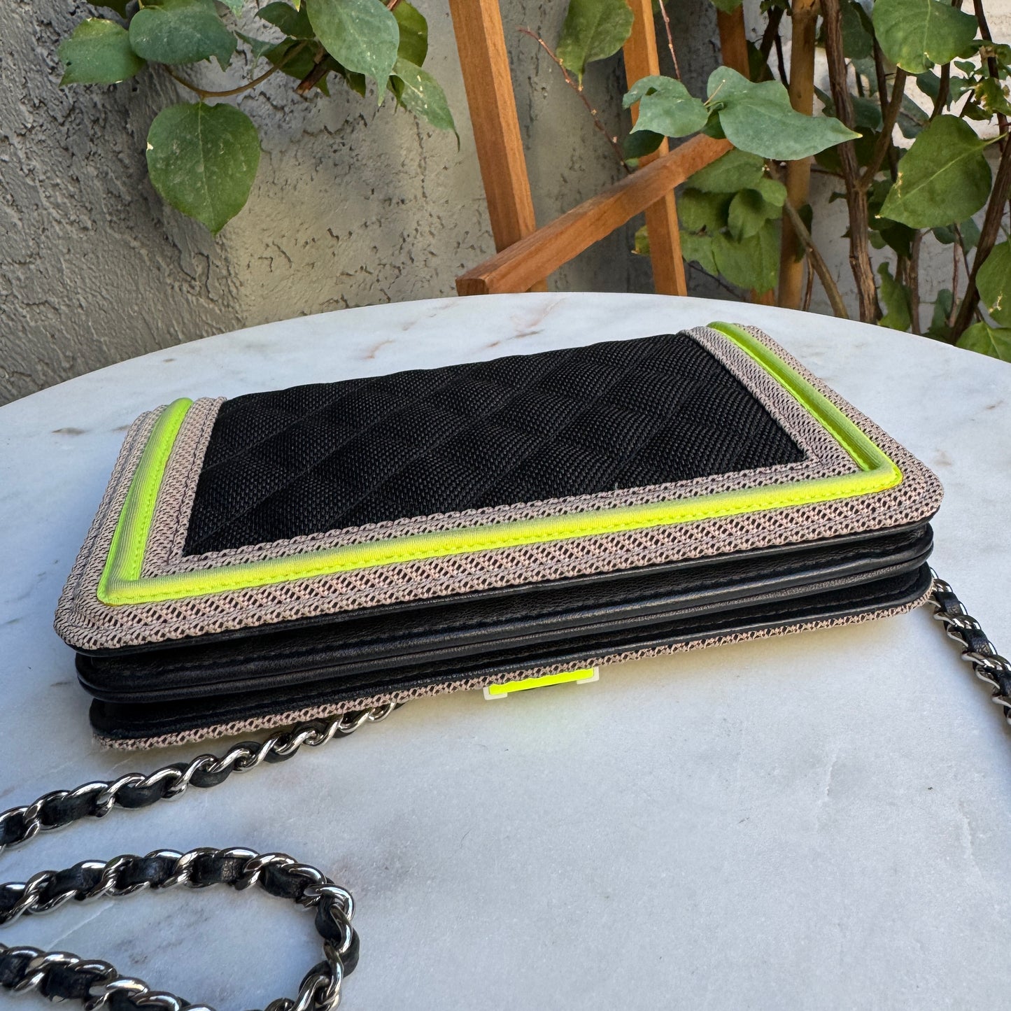 Chanel Fluo Boy Nylon WOC Wallet on Chain Crossbody