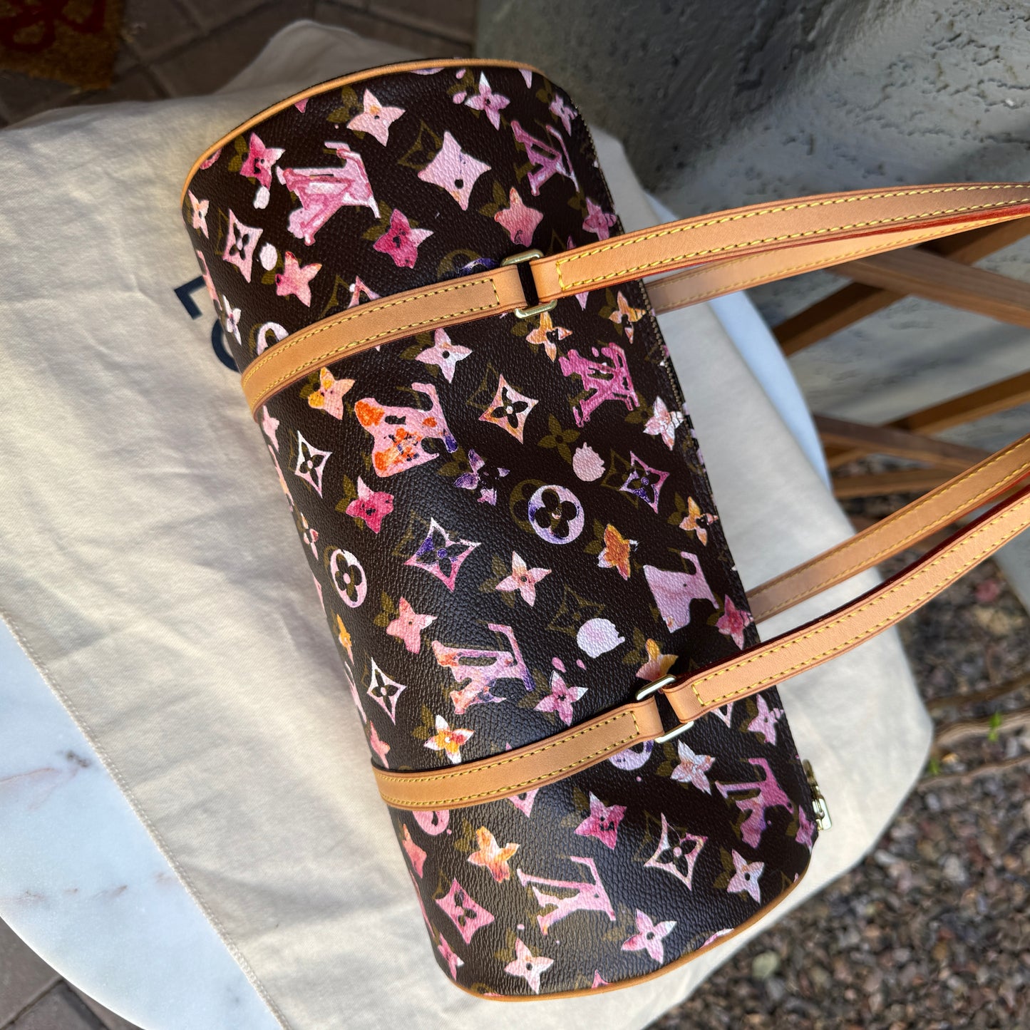 Louis Vuitton Richard Prince Monogram Watercolor Papillon 30 Shoulder Bag