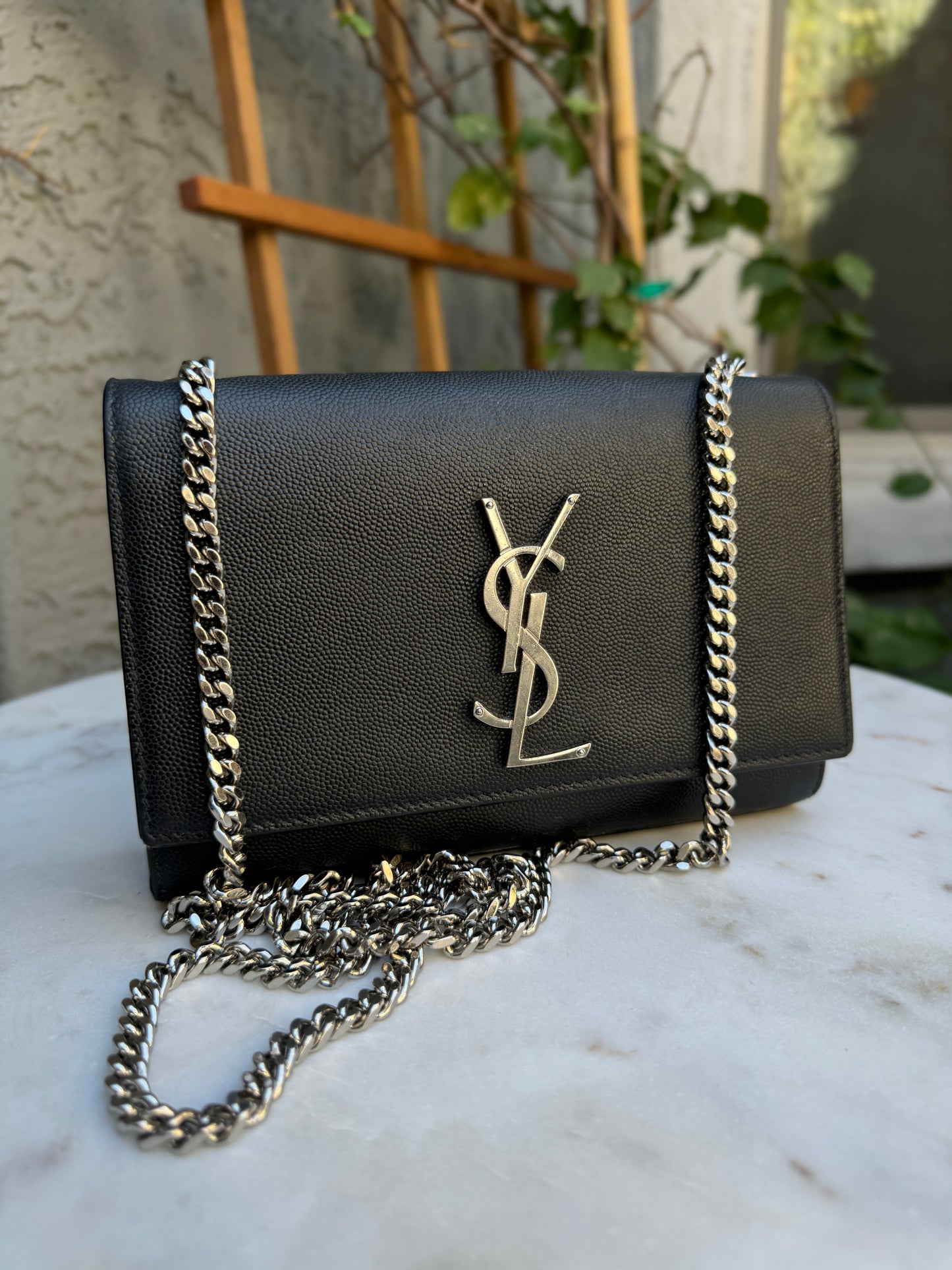 Saint Laurent Kate Grain De Poudre Crossbody