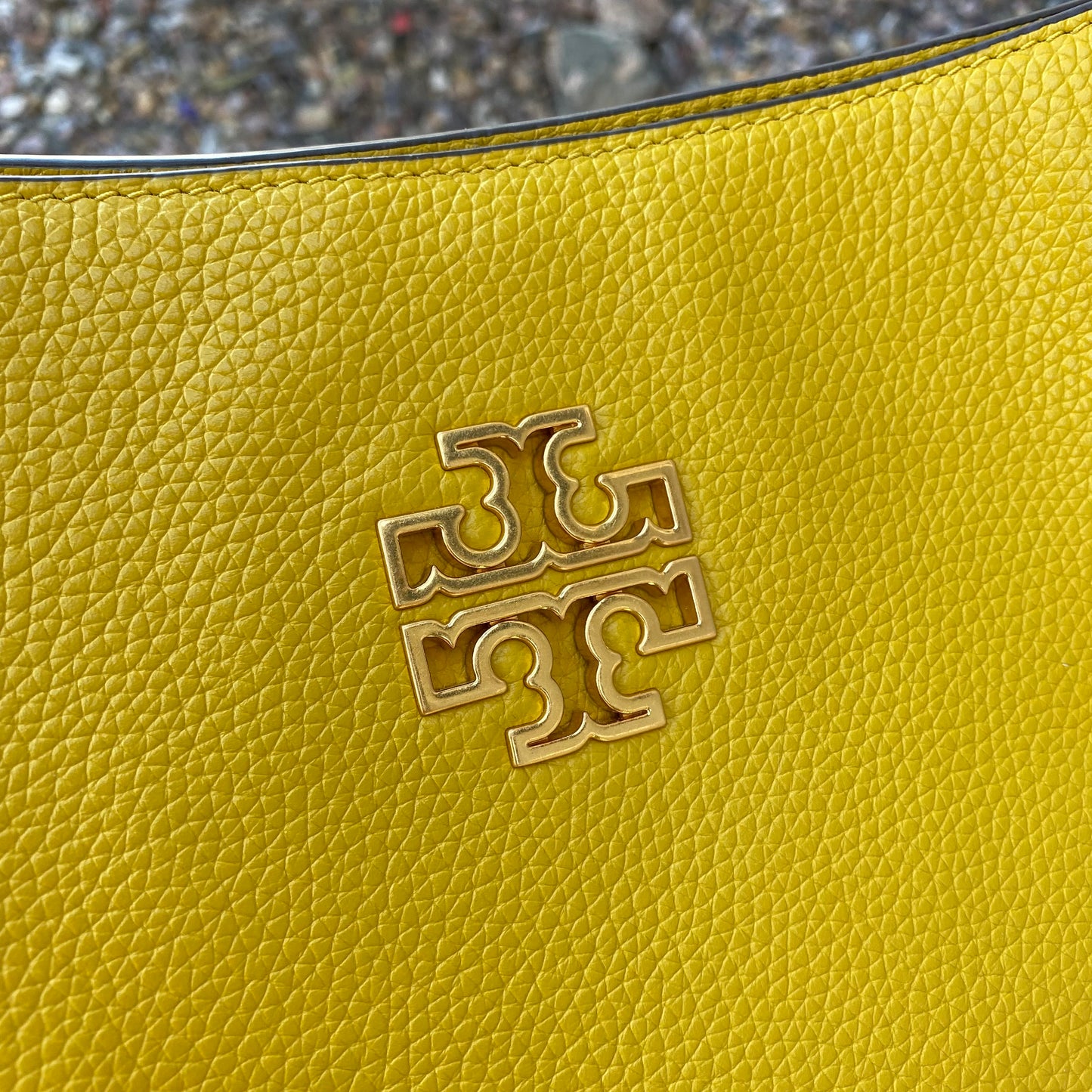 Tory Burch Britten Slouchy Chain Pebbled Leather Tote
