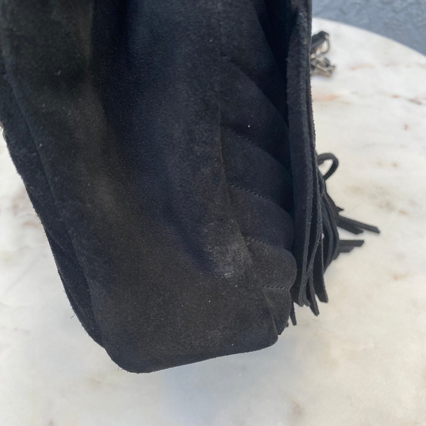 Saint Laurent Medium College Suede Fringe Shoulder Bag