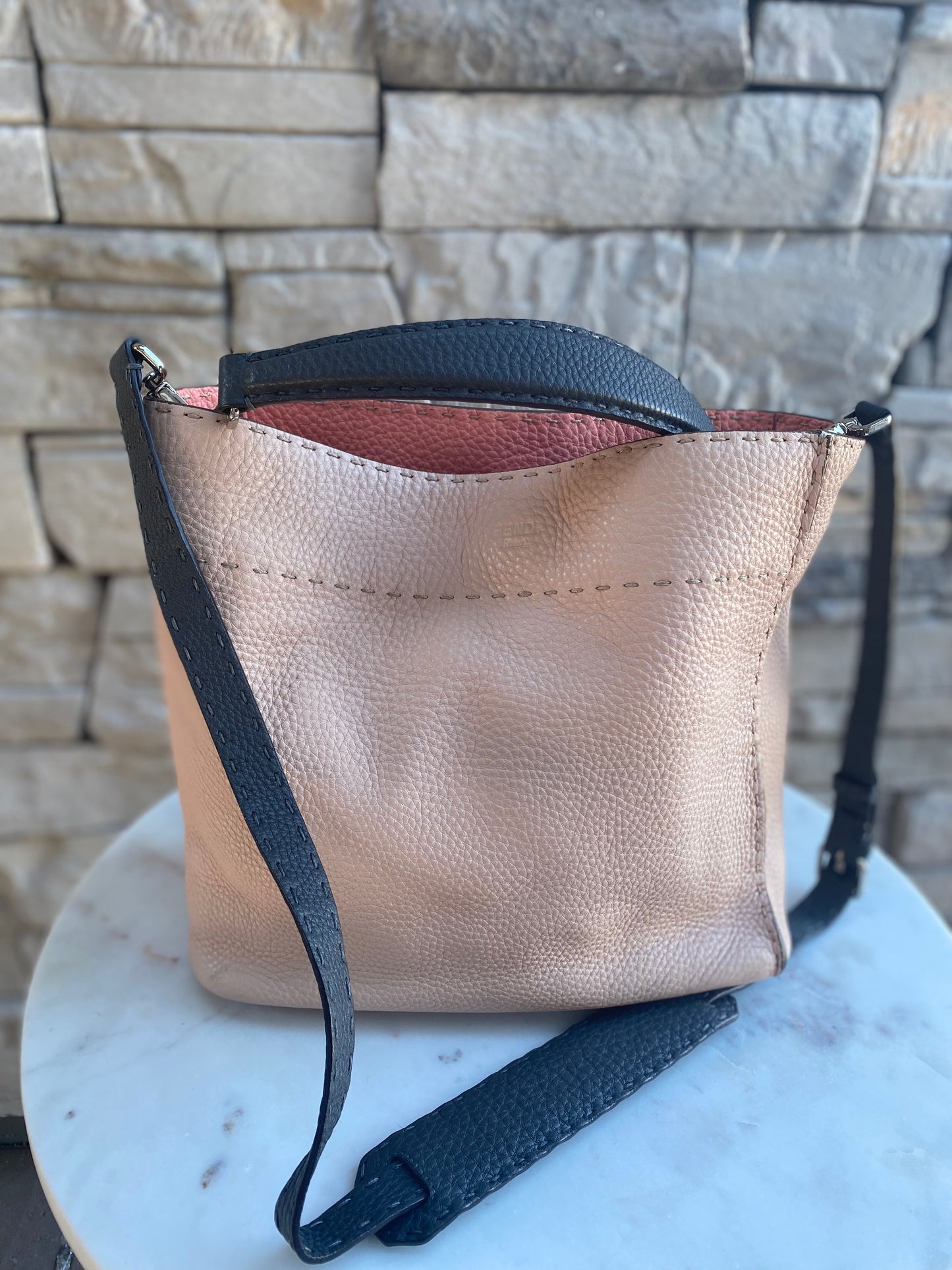 Fendi Selleria Leather Anna Bucket Bag