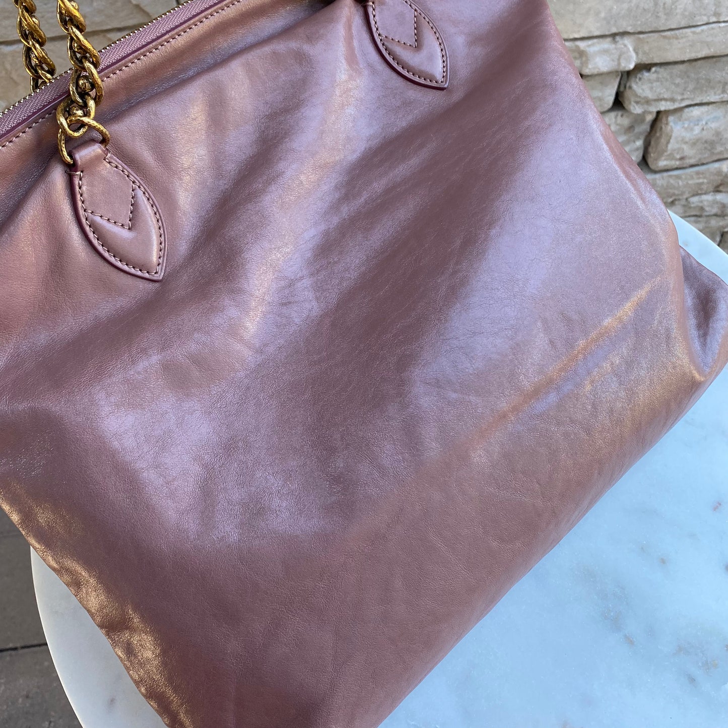 Louis Vuitton Cuir Boudoir Lockit Chain Bag