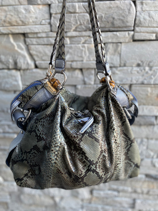 Gucci Python Large Bamboo Bar Bag