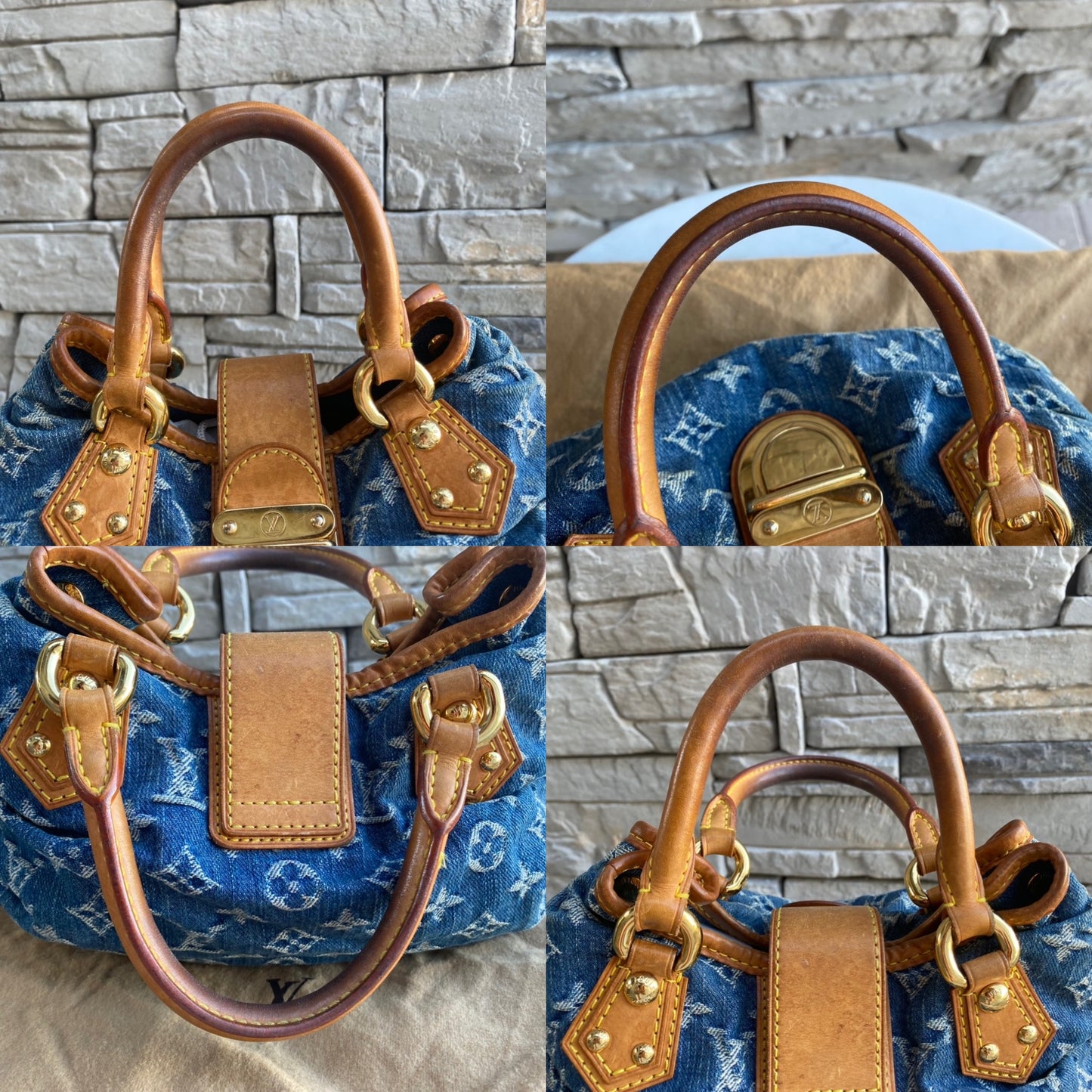 Louis Vuitton Mini Denim Pleaty Satchel