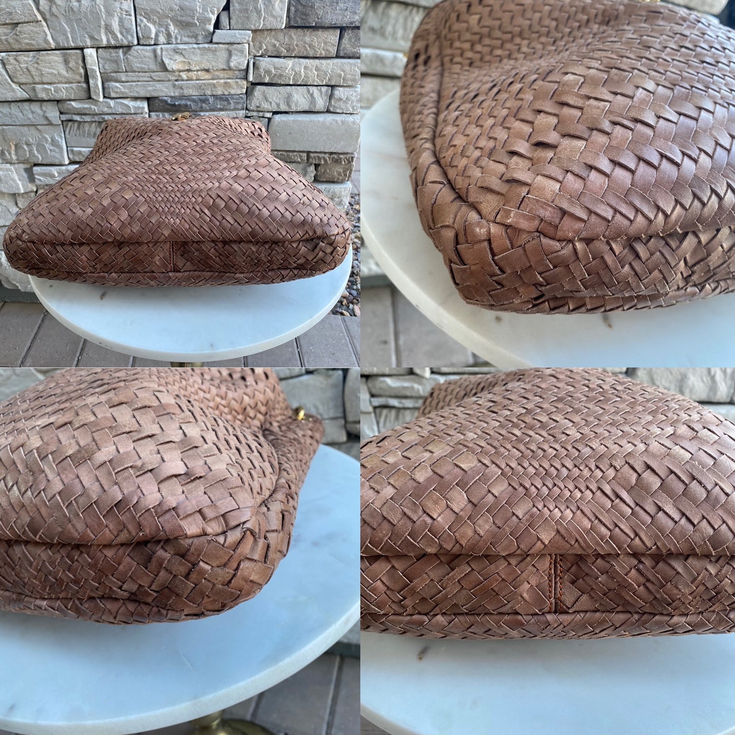 Salvatore Ferragamo Woven Leather Large Ceyla Hobo