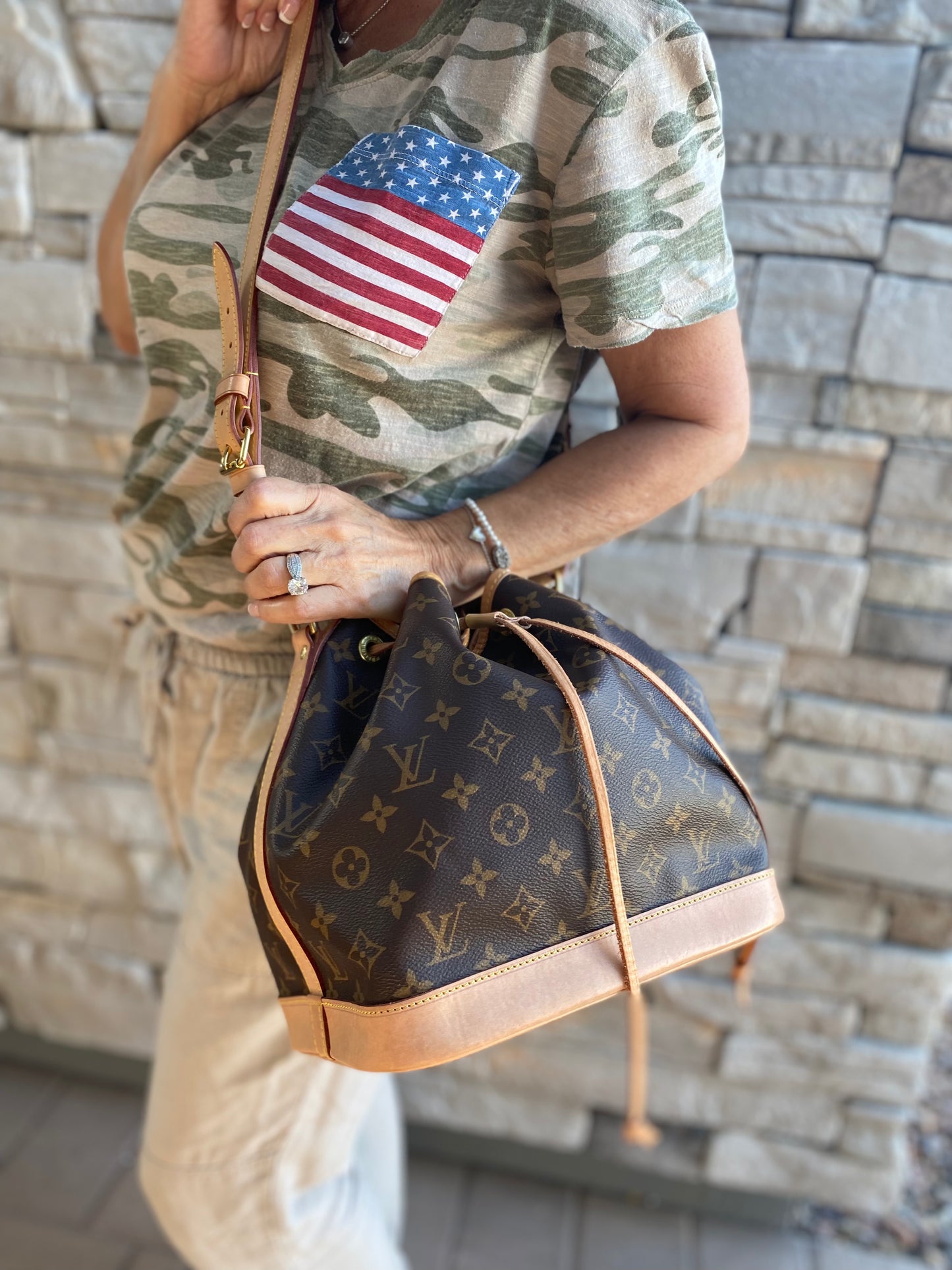 Louis Vuitton Petit Noe Monogram Bucket Bag