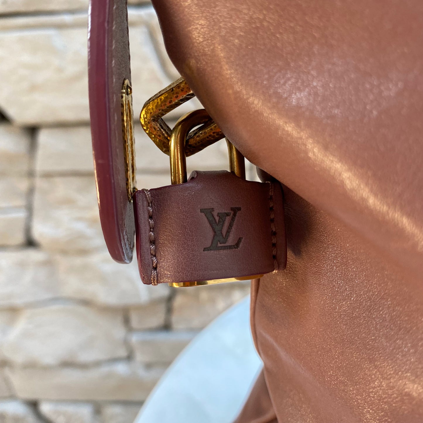 Louis Vuitton Cuir Boudoir Lockit Chain Bag