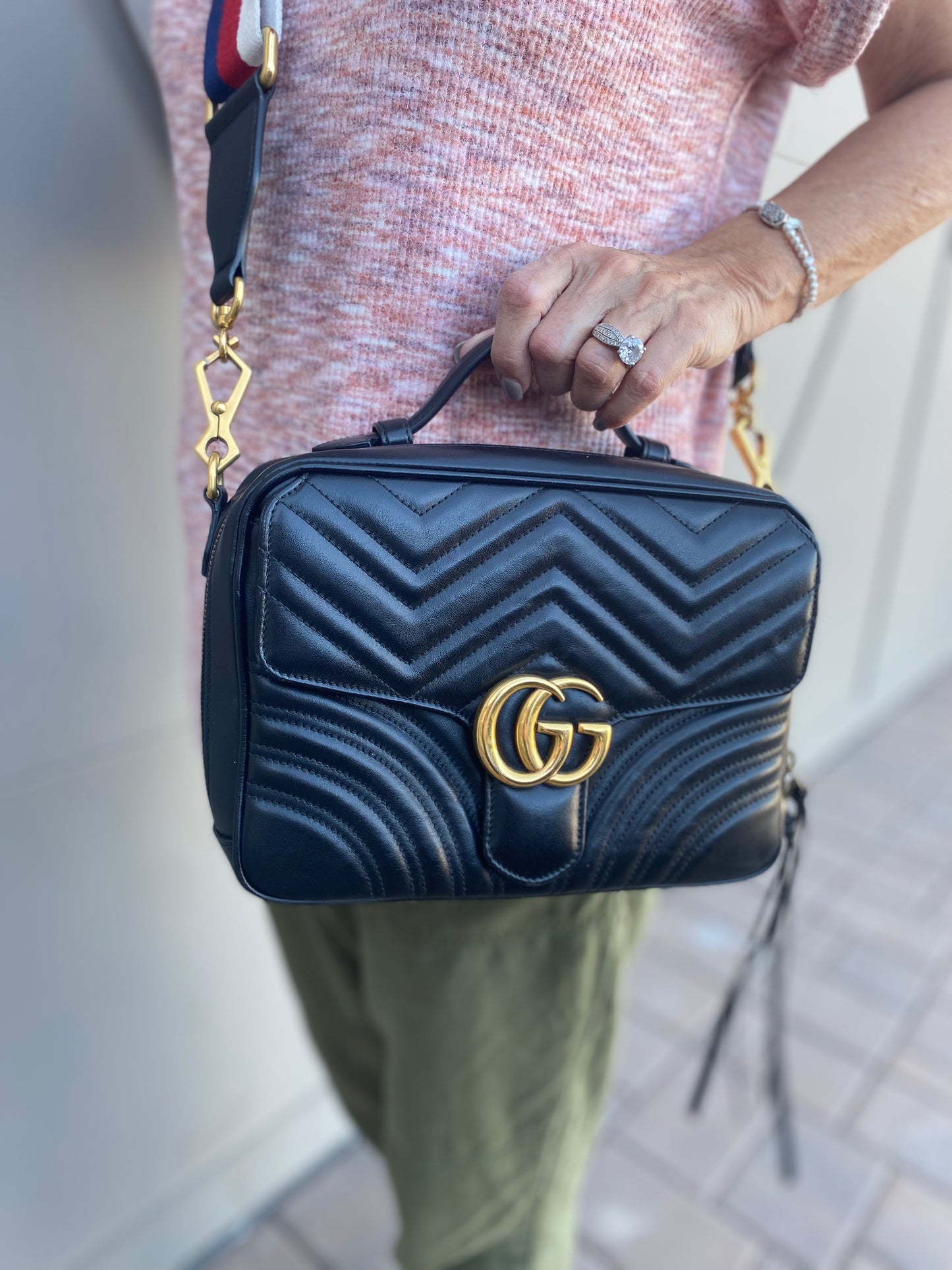 Gucci Marmont Matelasse GG Sylvie Top Handle Crossbody
