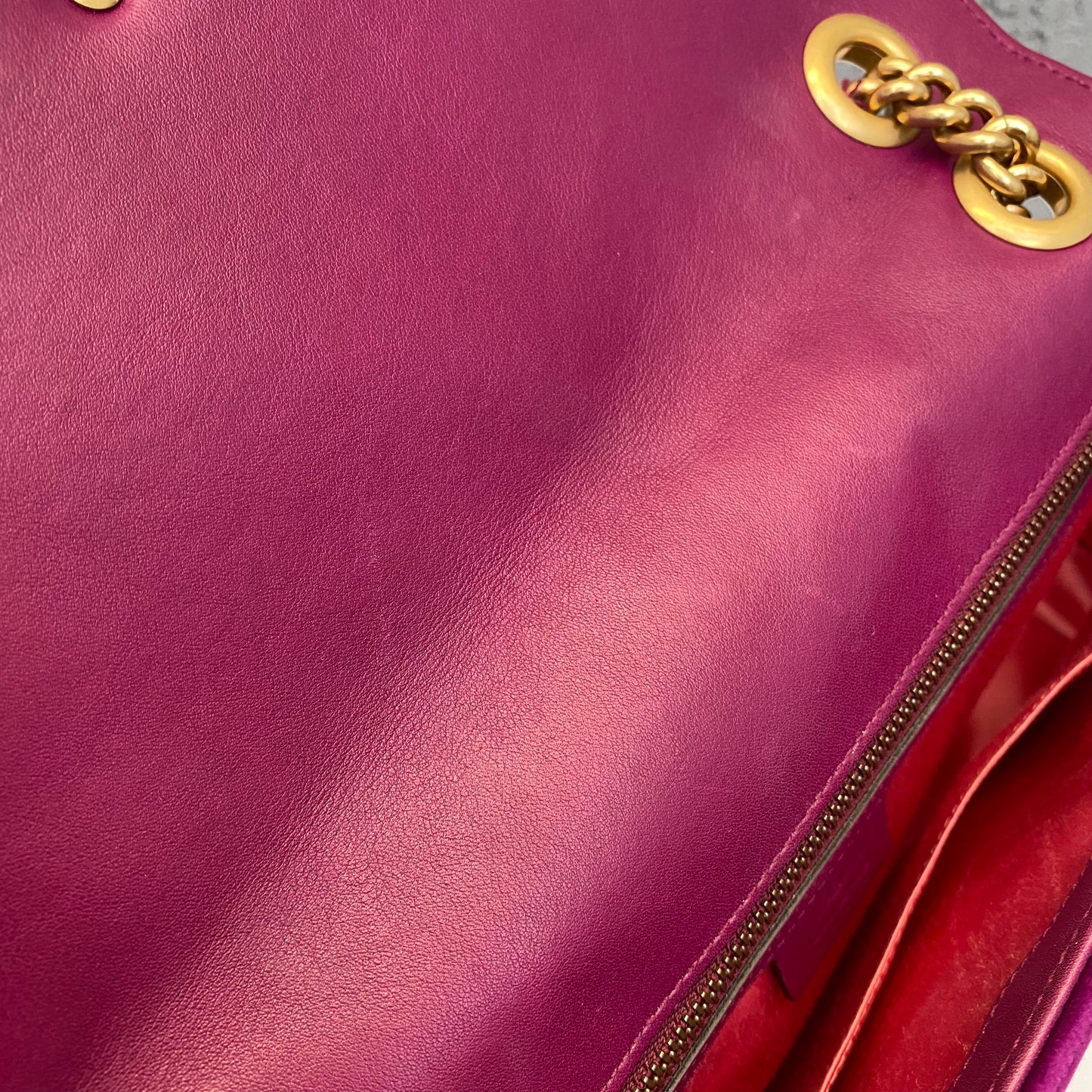 Gucci Velvet Matelasse Medium GG Marmont Shoulder Bag