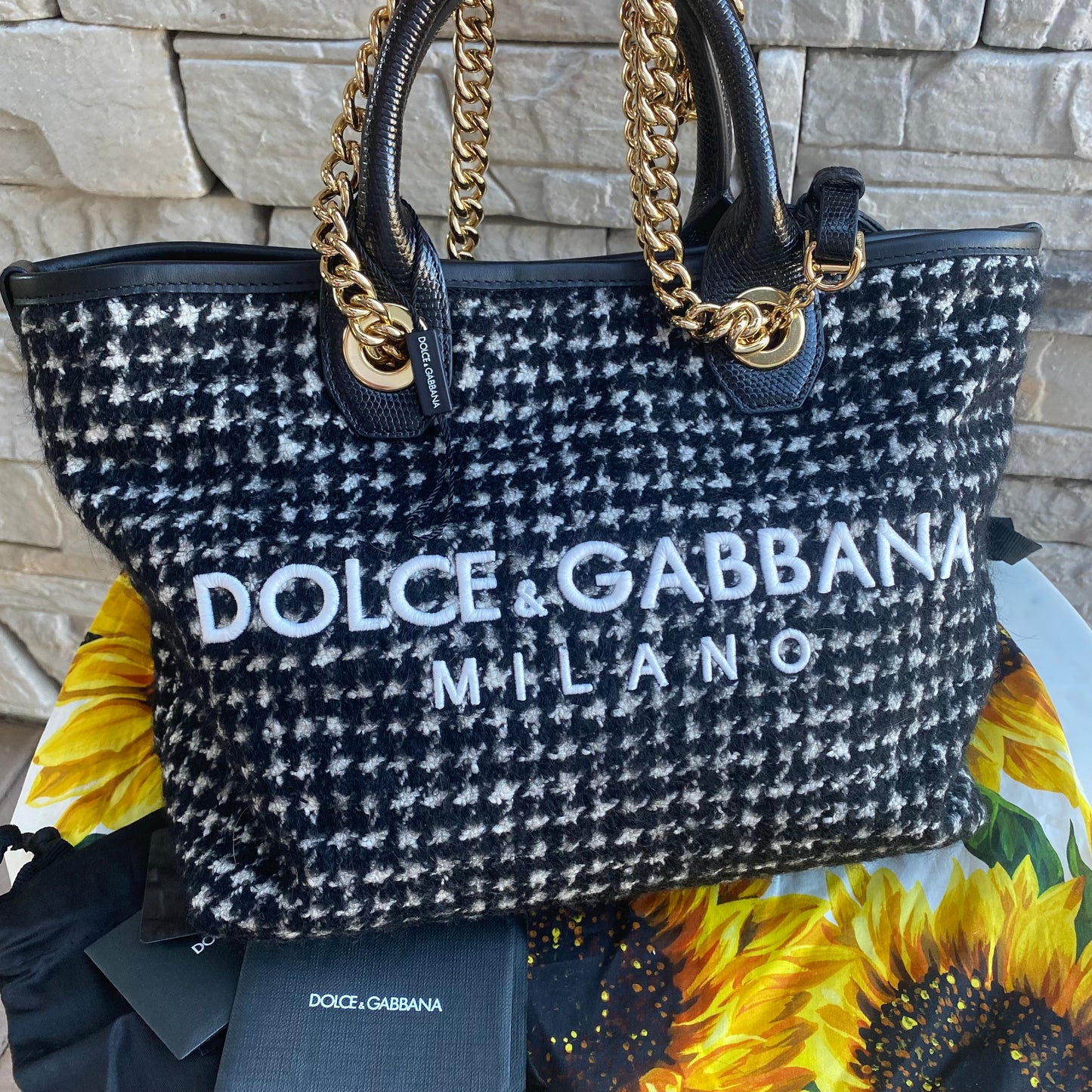 Dolce & Gabbana Small Tweed Capri Tote