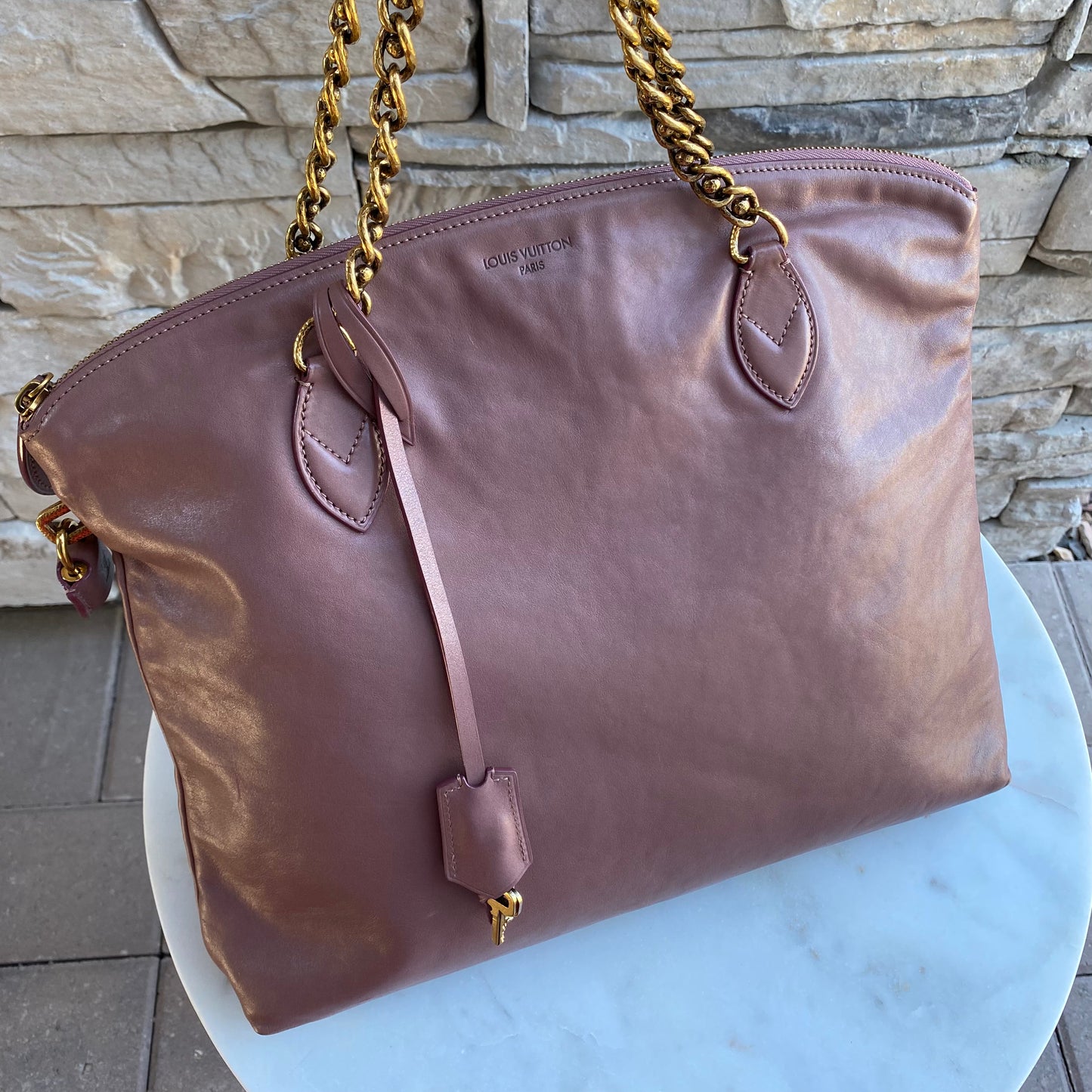 Louis Vuitton Cuir Boudoir Lockit Chain Bag