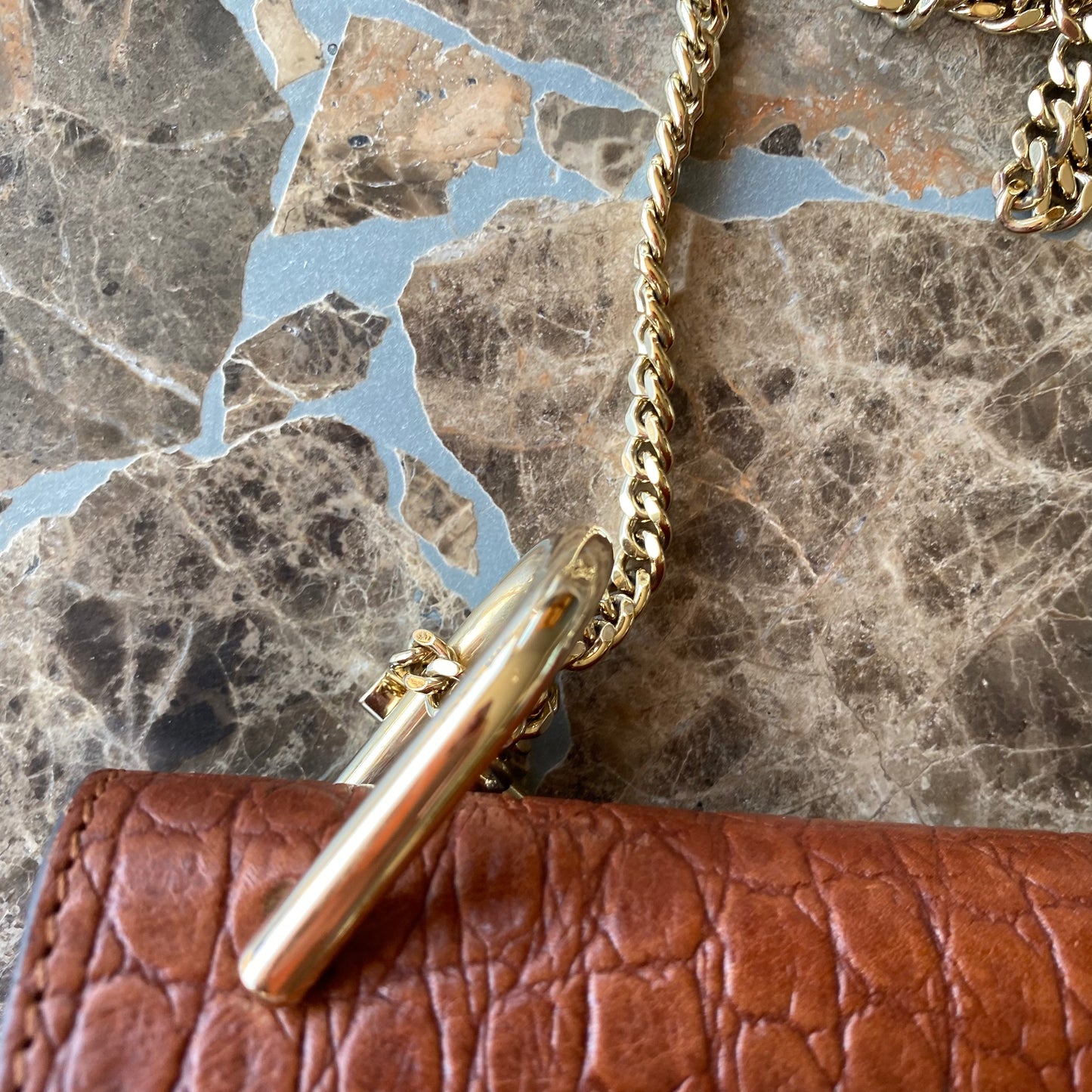 Chloe Drew Croc Embossed Leather Crossbody