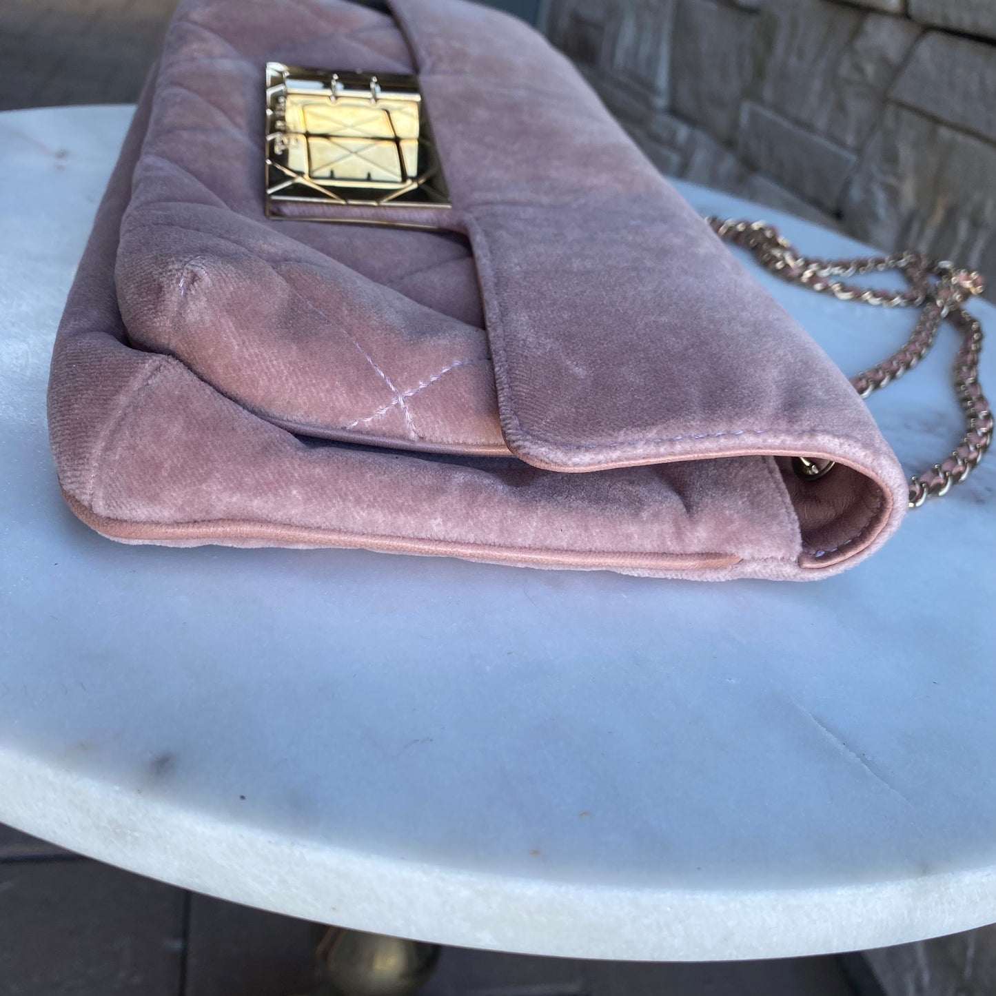 Chanel Giant Reissue Pink Velvet Single Flap Shoulder Bag
