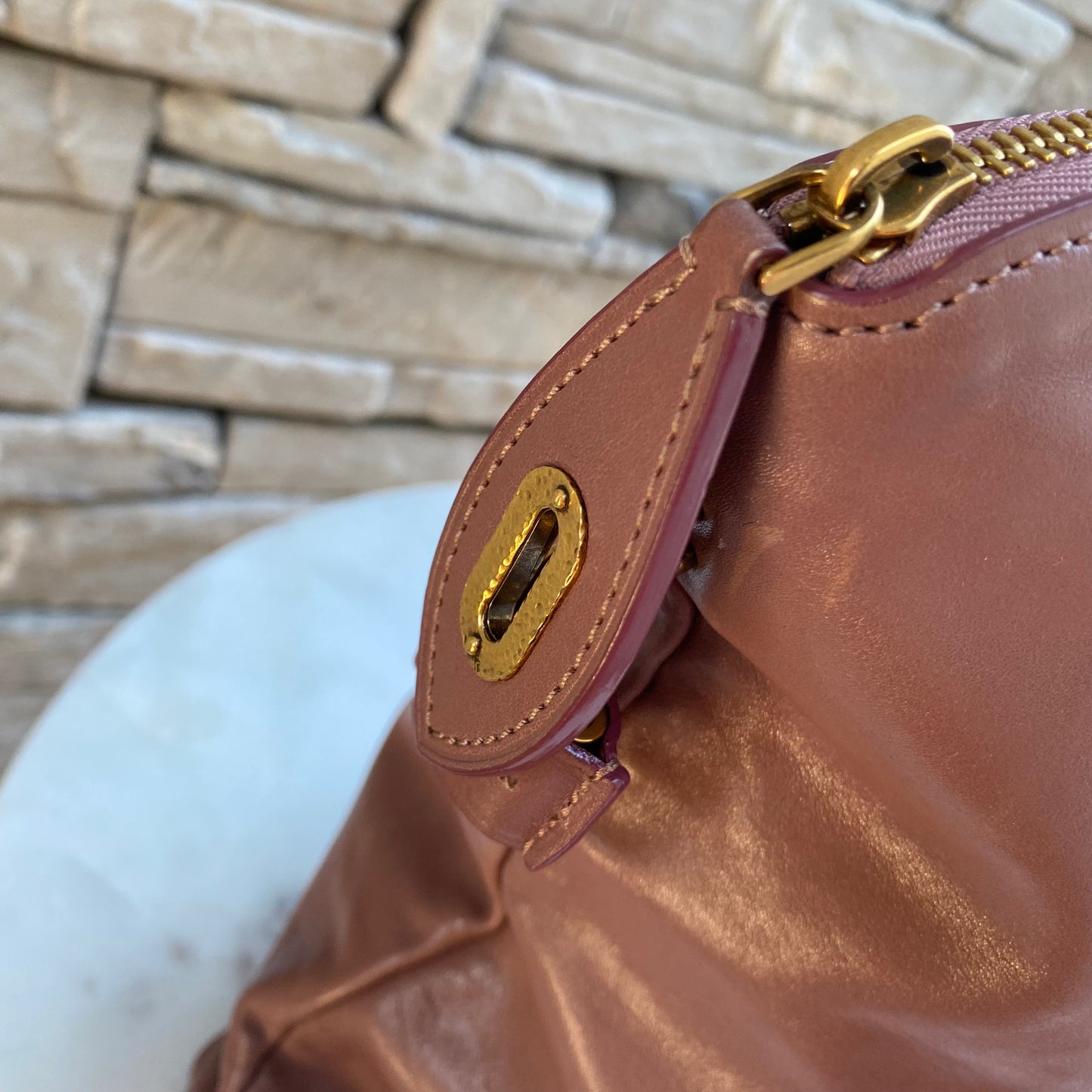 Louis Vuitton Cuir Boudoir Lockit Chain Bag