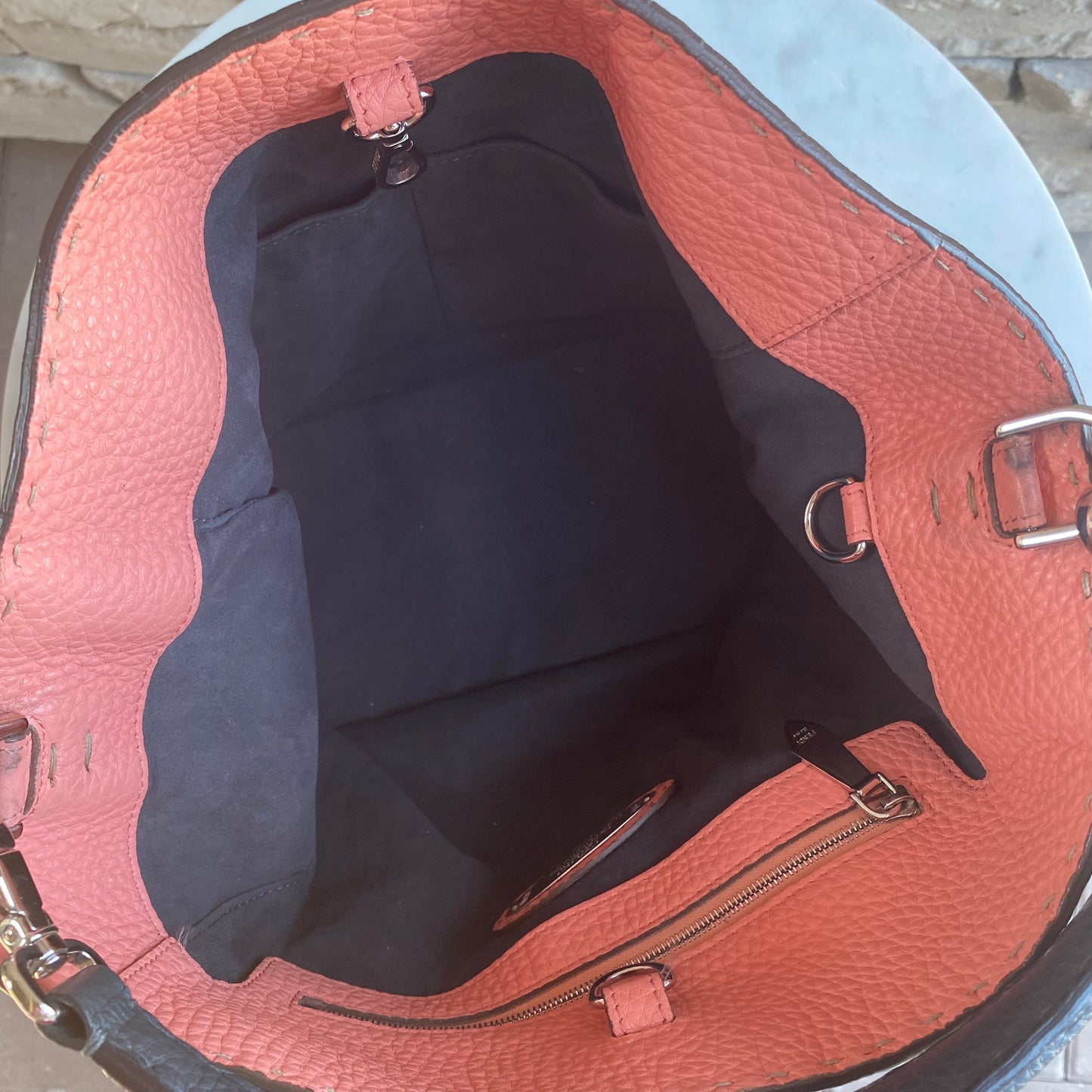 Fendi Selleria Leather Anna Bucket Bag