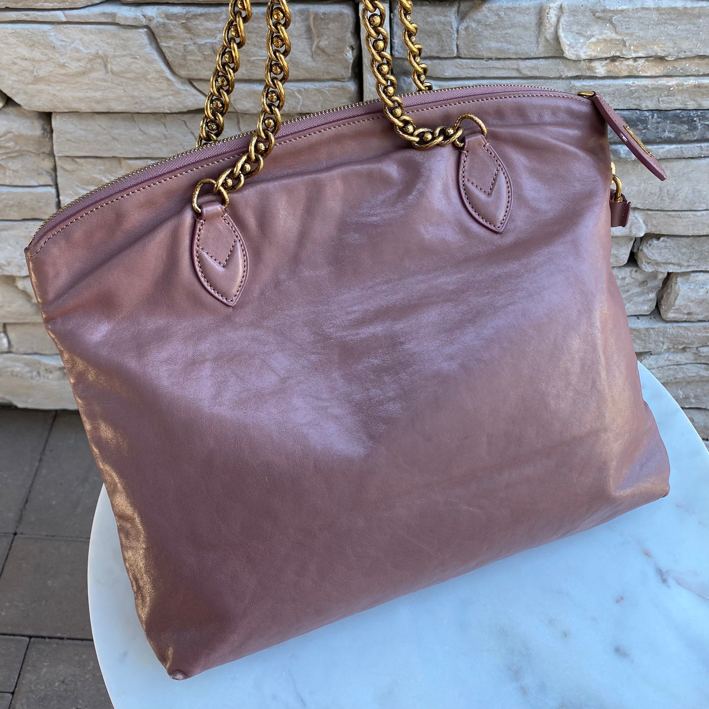 Louis Vuitton Cuir Boudoir Lockit Chain Bag