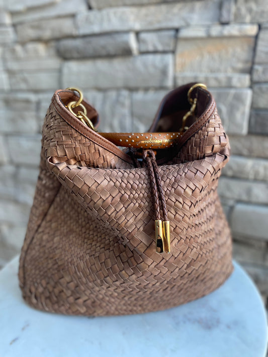 Salvatore Ferragamo Woven Leather Large Ceyla Hobo