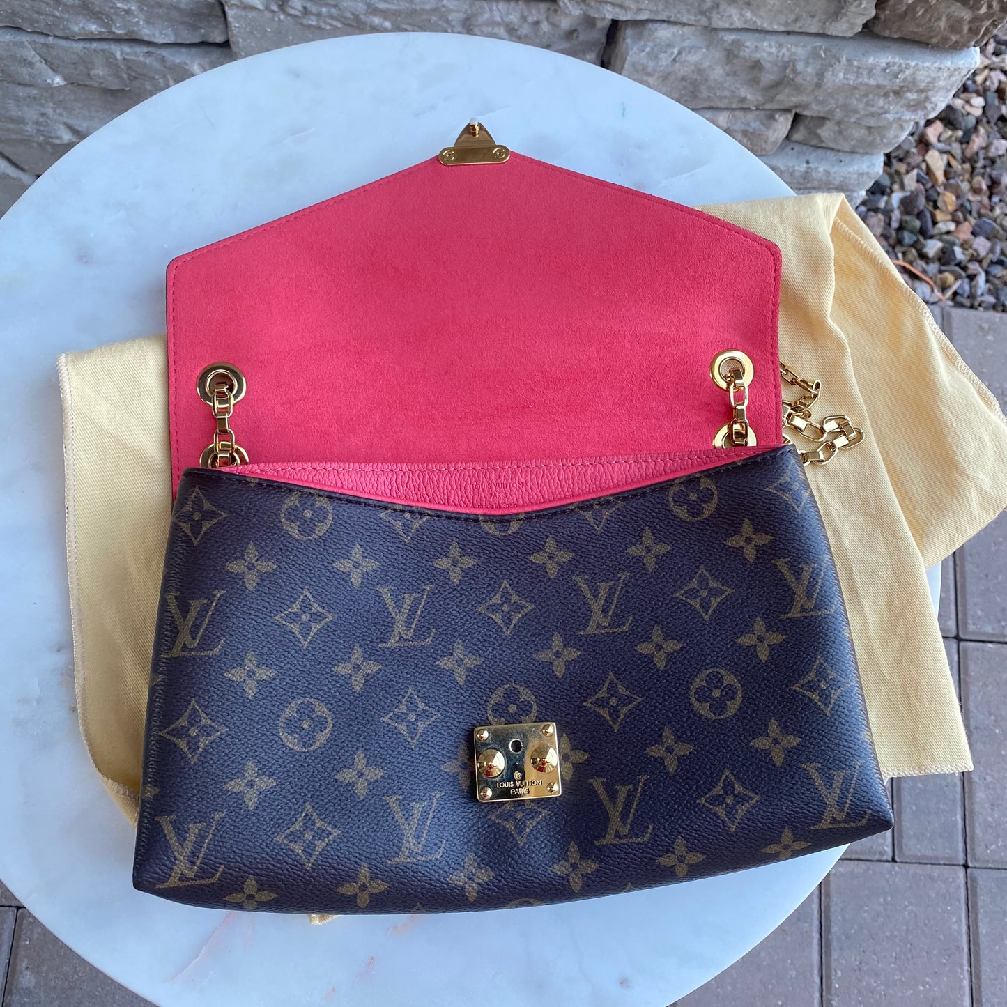 Louis Vuitton Pallas Chain Monogram Dahlia Shoulder Bag