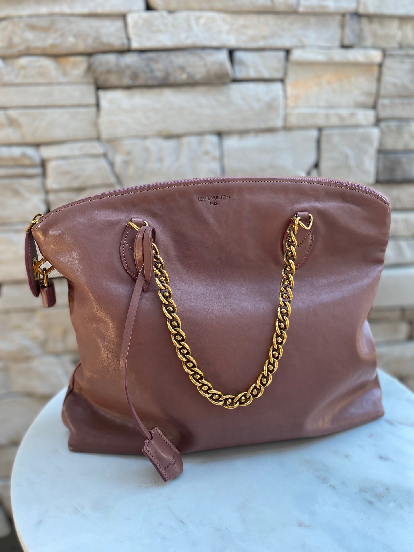 Louis Vuitton Cuir Boudoir Lockit Chain Bag