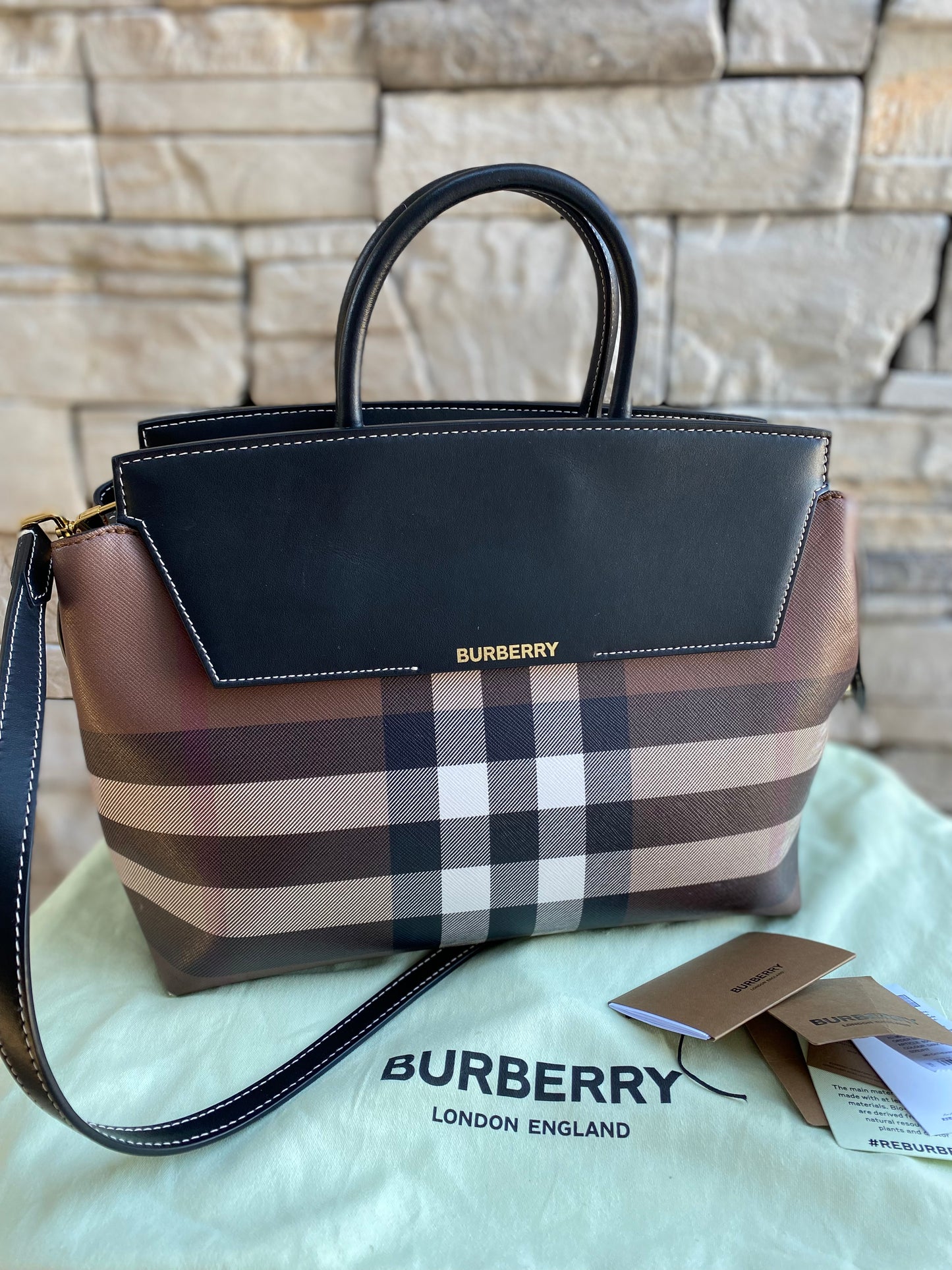 Burberry Catherine Smoked Check Tote Bag