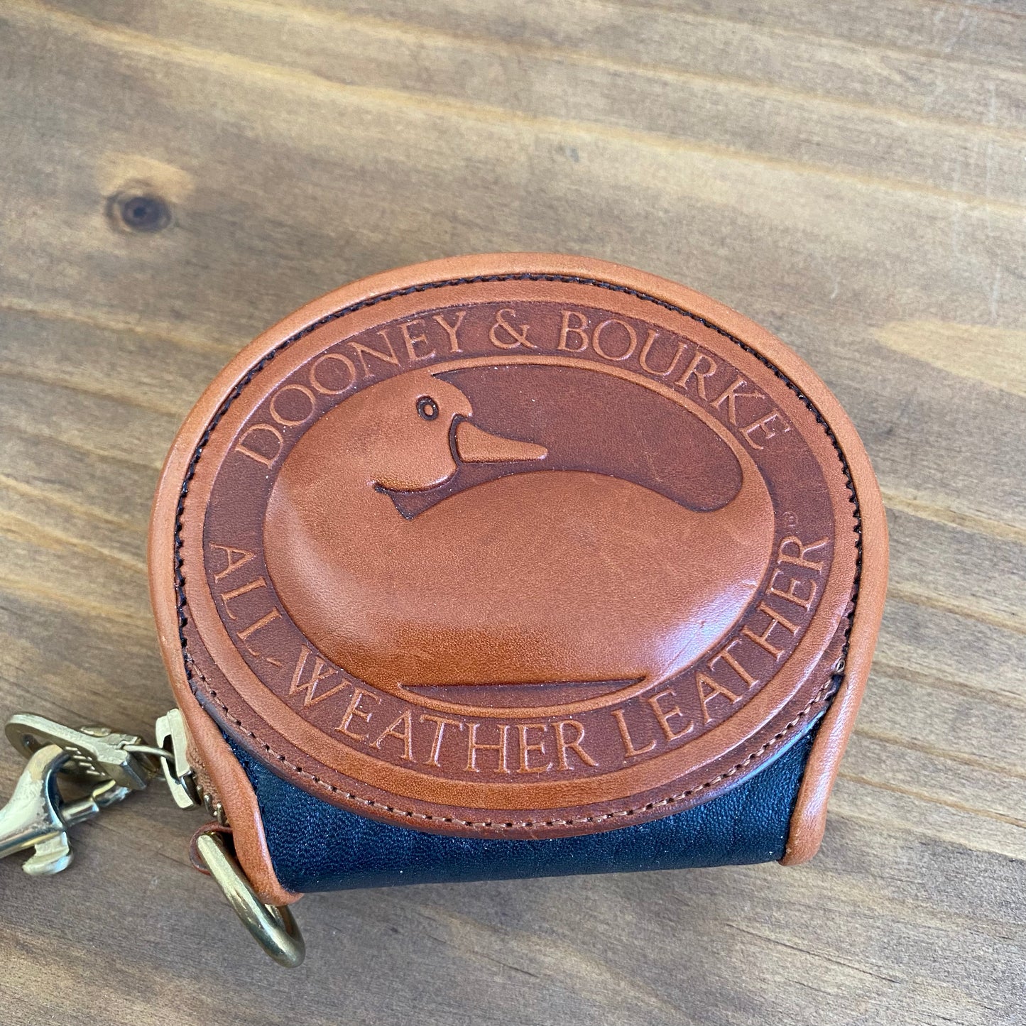 Dooney & Bourke Big Duck Leather Zipper Coin Purse Wristlet