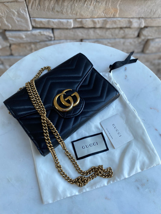 Gucci GG Marmont Matelasse Wallet on Chain