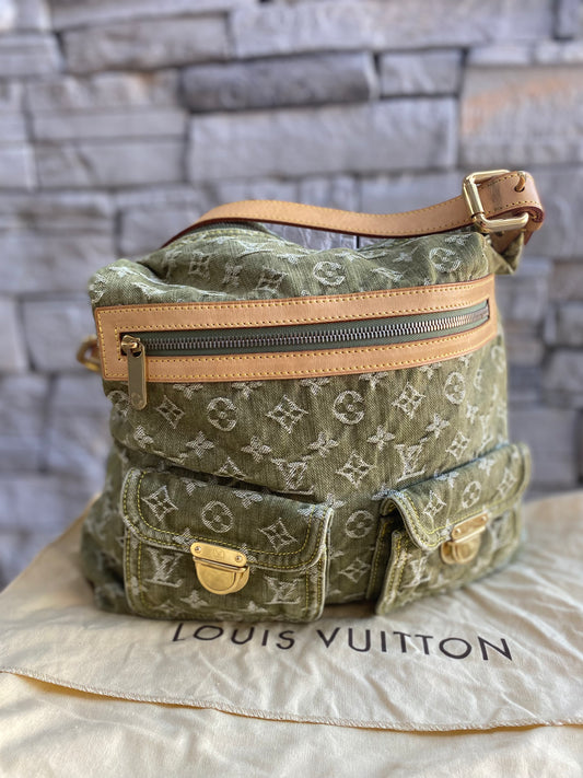 Louis Vuitton Green Monogram Denim Baggy GM