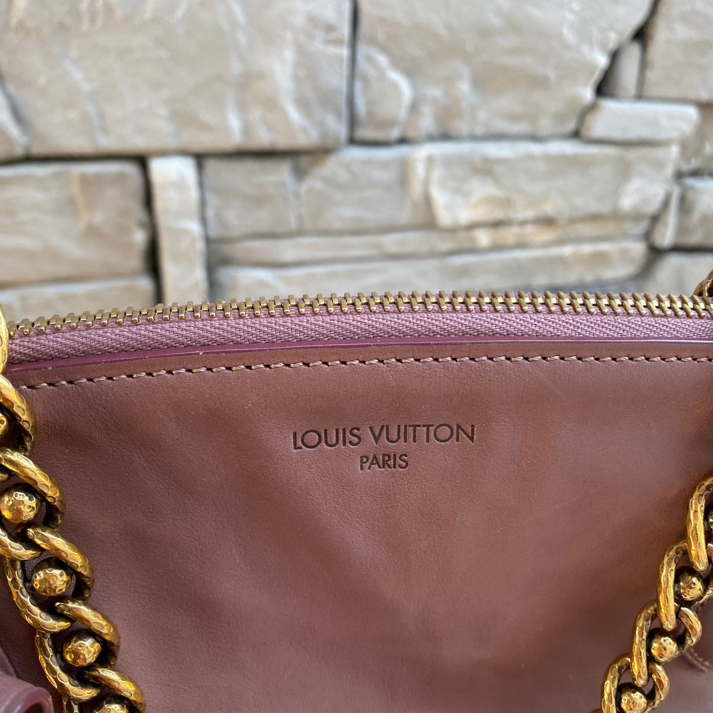 Louis Vuitton Cuir Boudoir Lockit Chain Bag