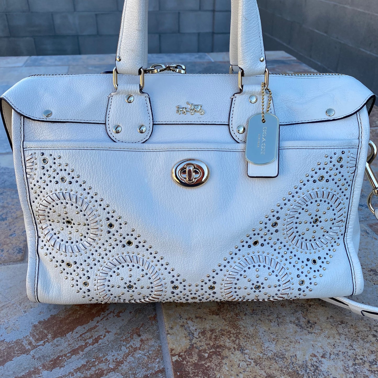 Coach Mini Studs Rhyder Leather Satchel