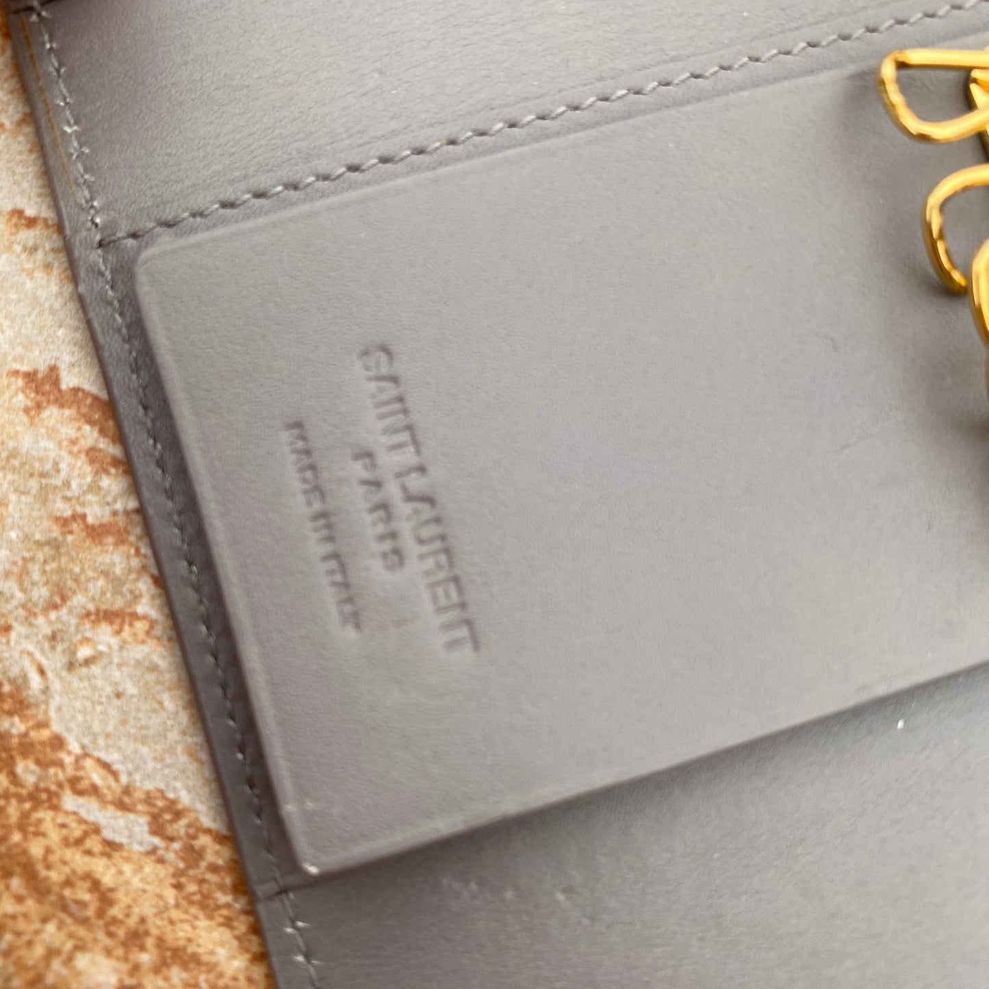 Saint Laurent 6 Ring Leather Key Card Holder