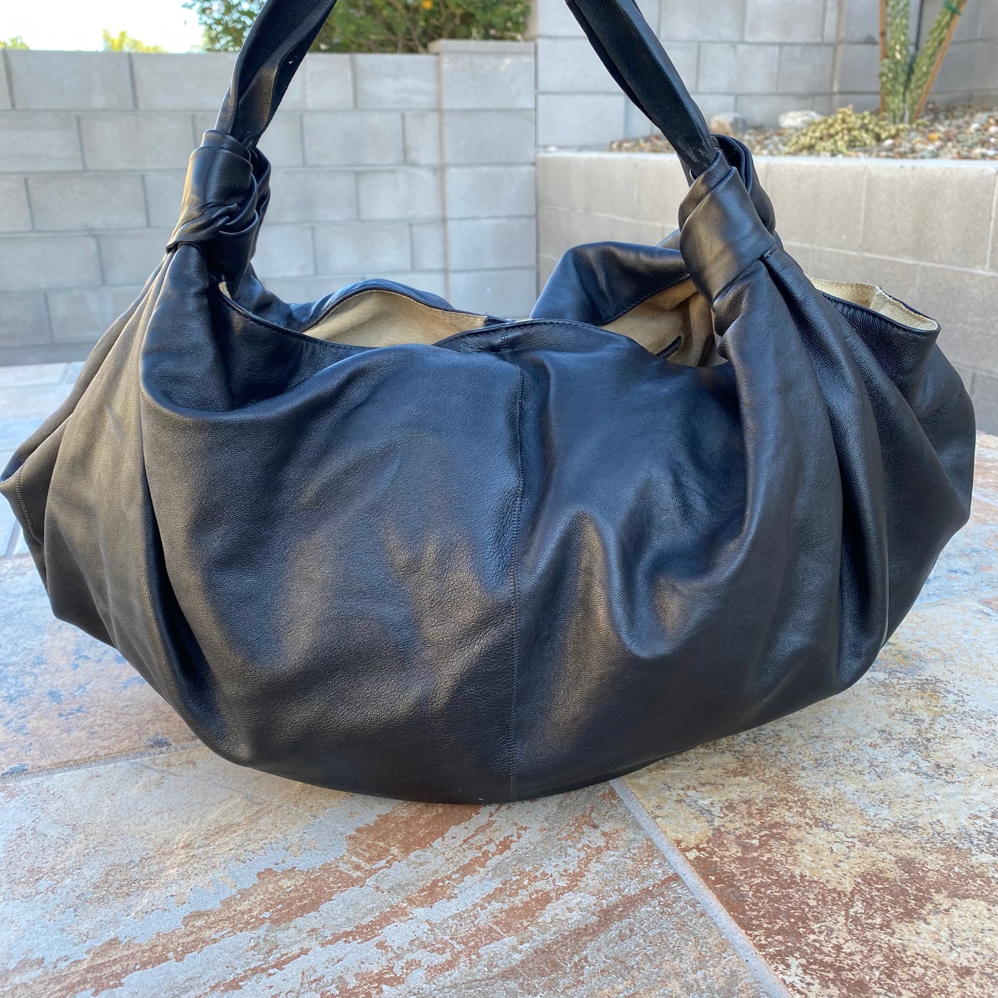 The Row Ascot Knot Leather Hobo Tote