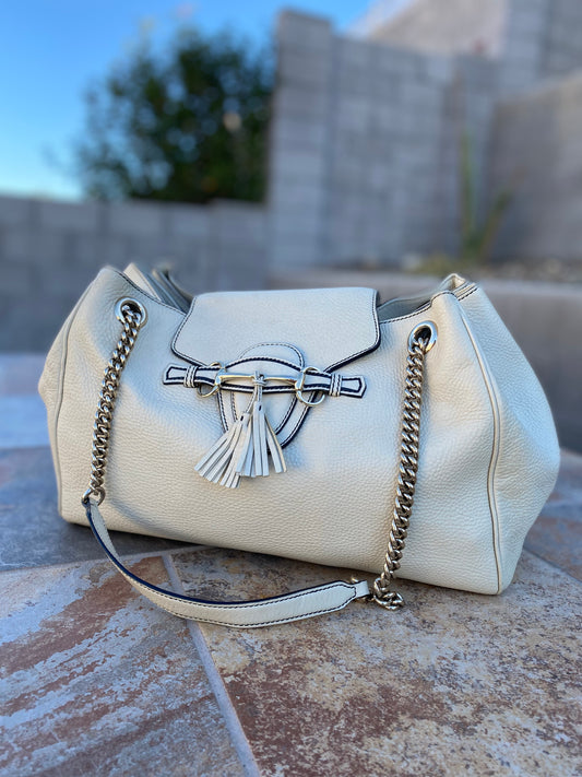 Gucci Pebbled Leather Emily Chain Shoulder Bag