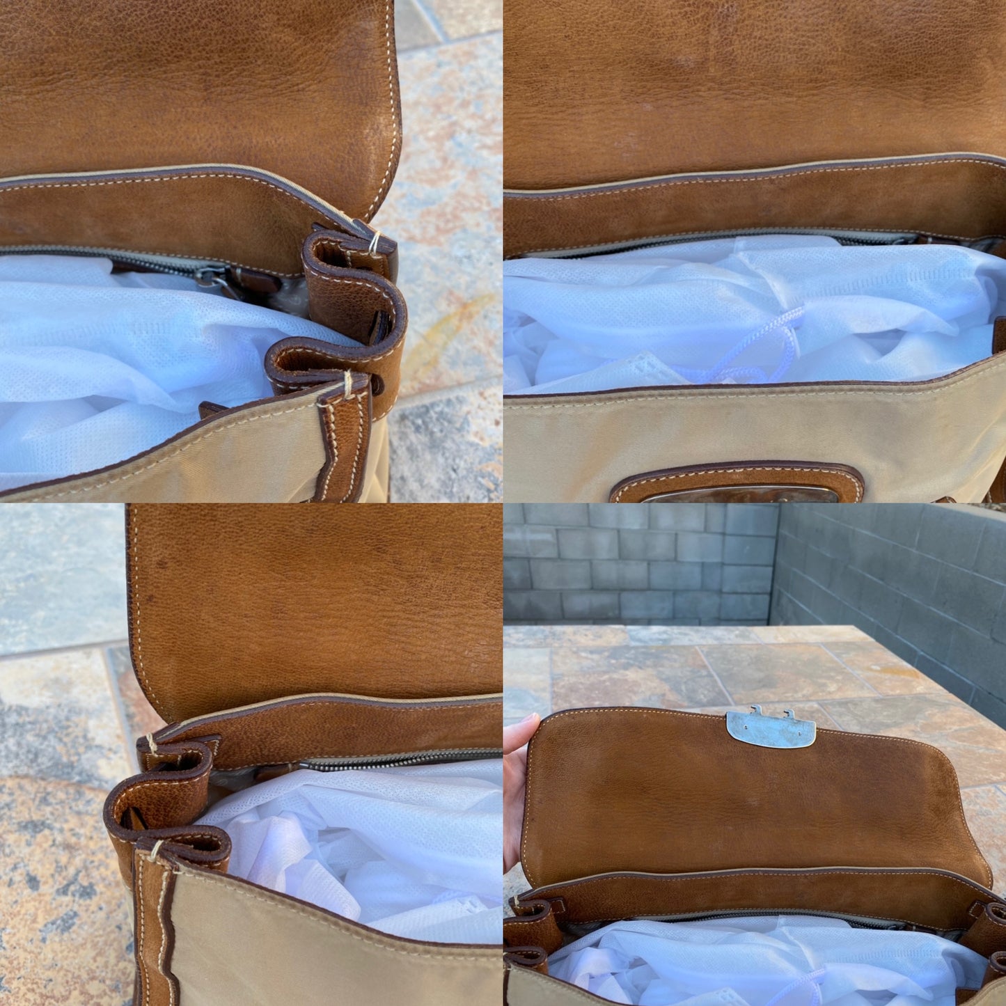 Prada Vintage Tessuto Leather Nylon Shoulder Bag