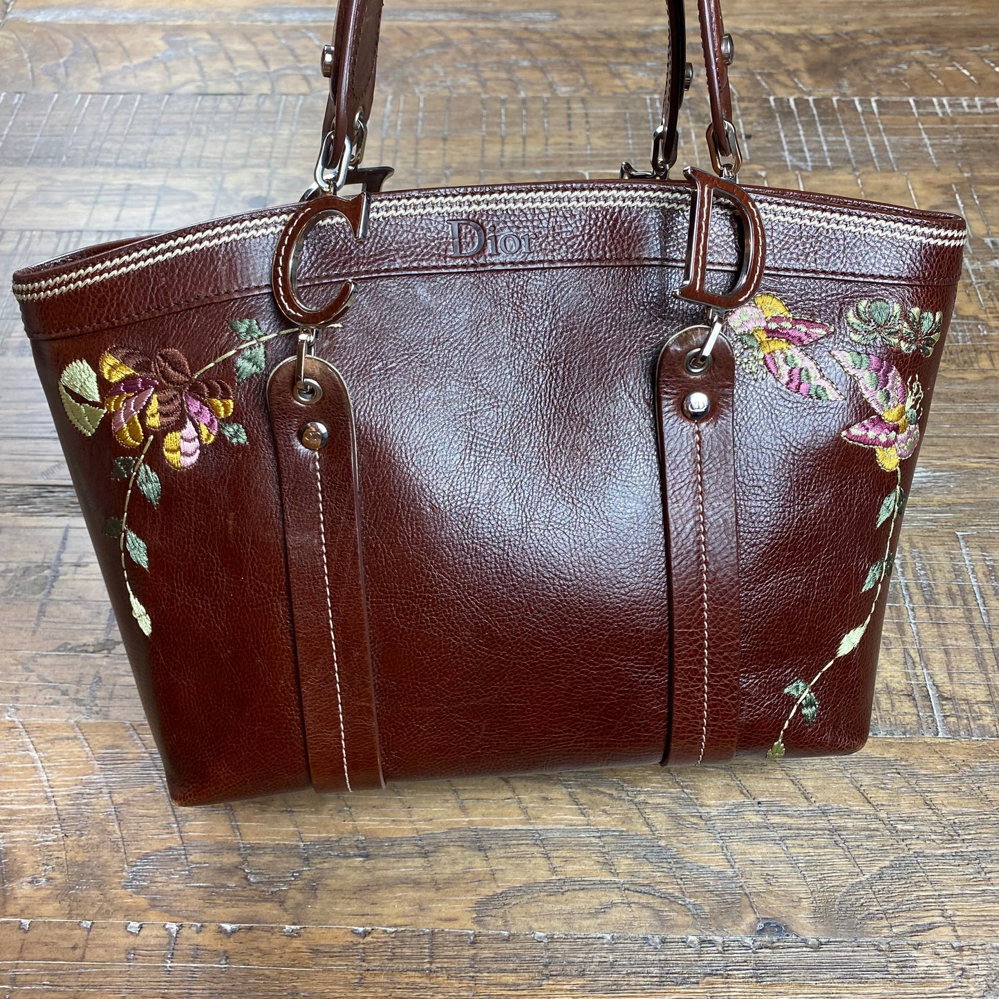 Christian Dior Romantic Flowers Leather Tote