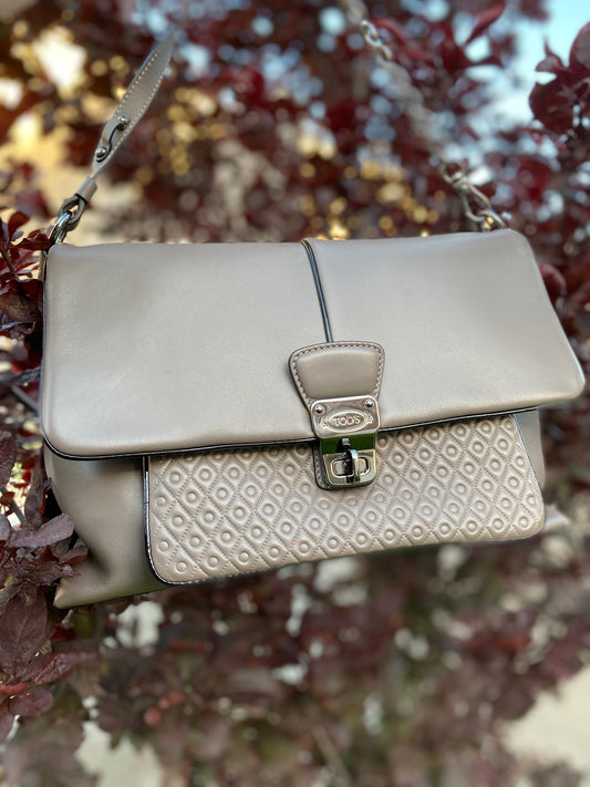 Tod’s Quilted Leather Flap Shoulder Bag