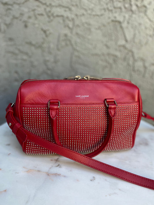 Saint Laurent Classic Baby Studded Leather Duffle