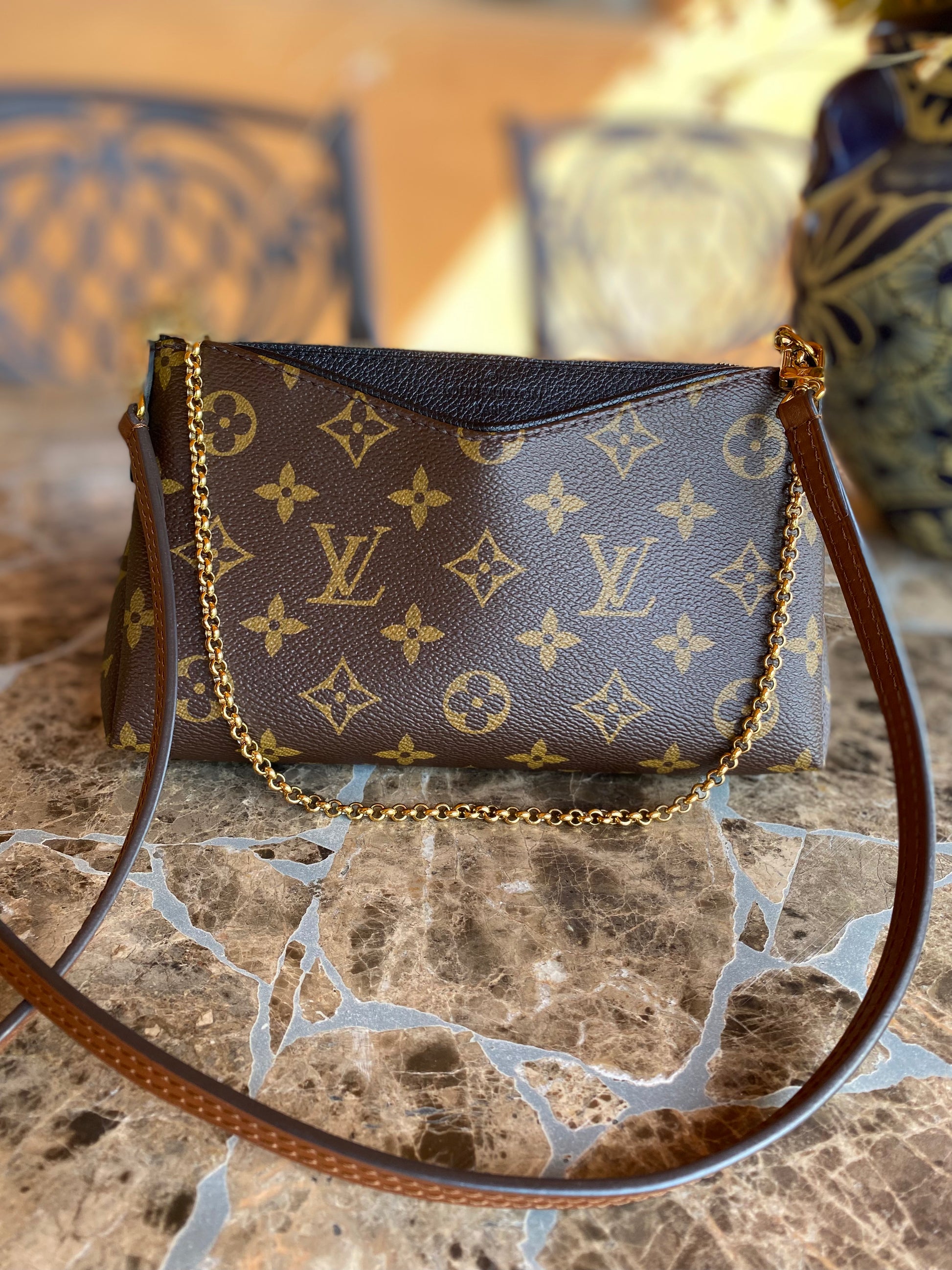 Louis Vuitton Monogram Pallas Clutch Crossbody The Foxy Shopper