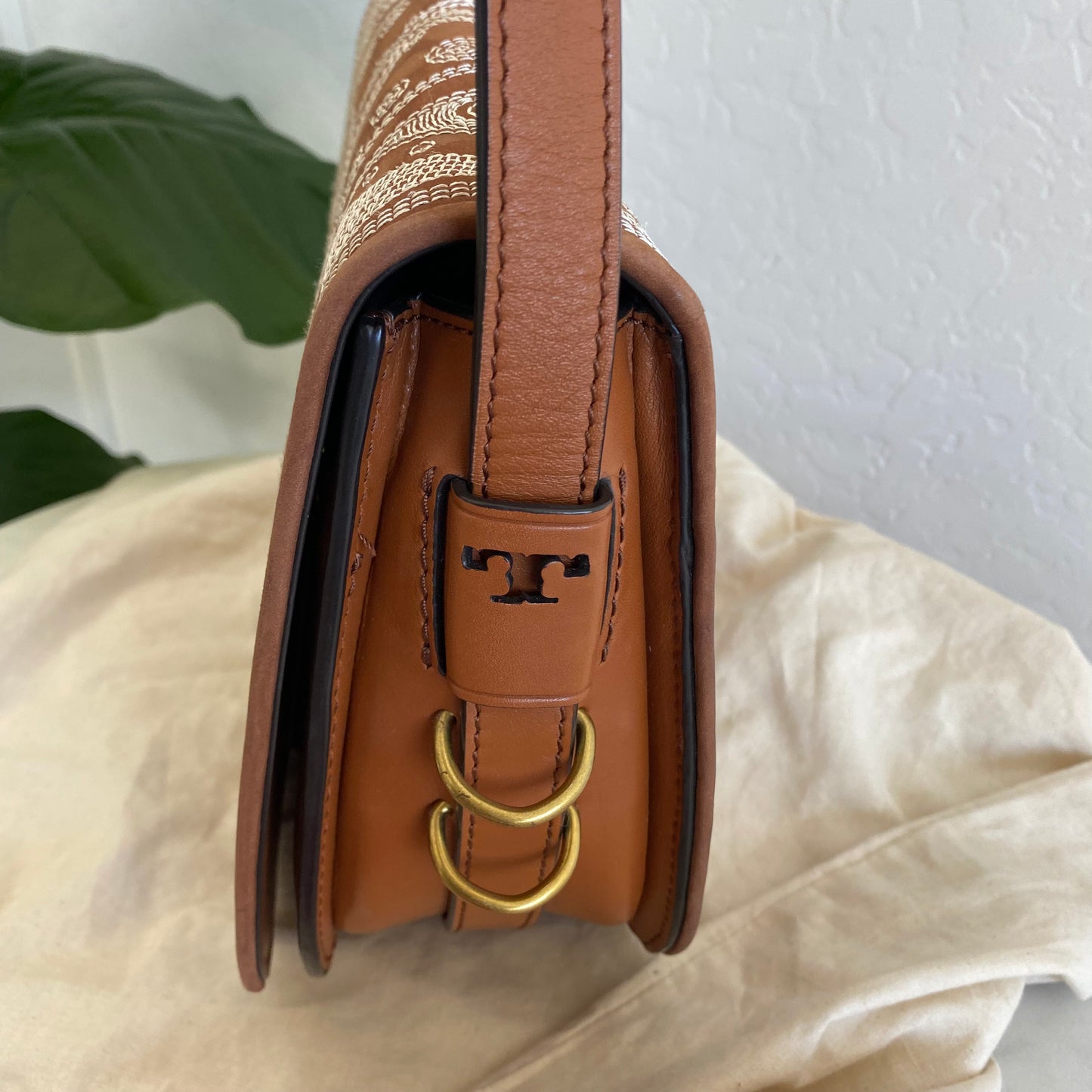 Tory Burch Folk Luxe Suede Saddle Bag