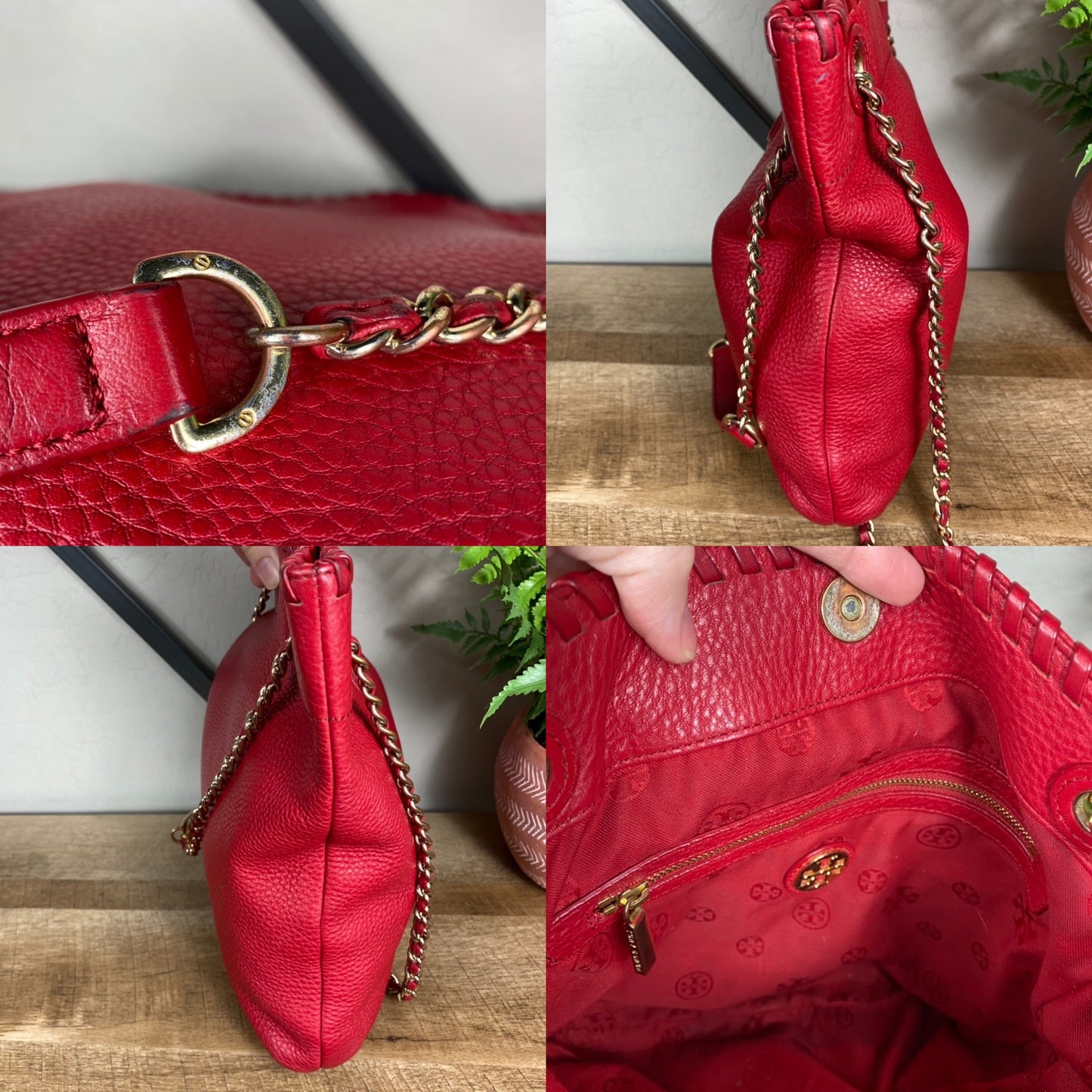 Tory Burch Leather Whipstitch Marion Bag