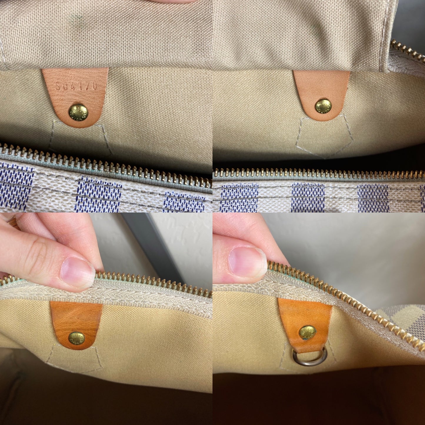 Louis Vuitton Azur Speedy 30 Satchel